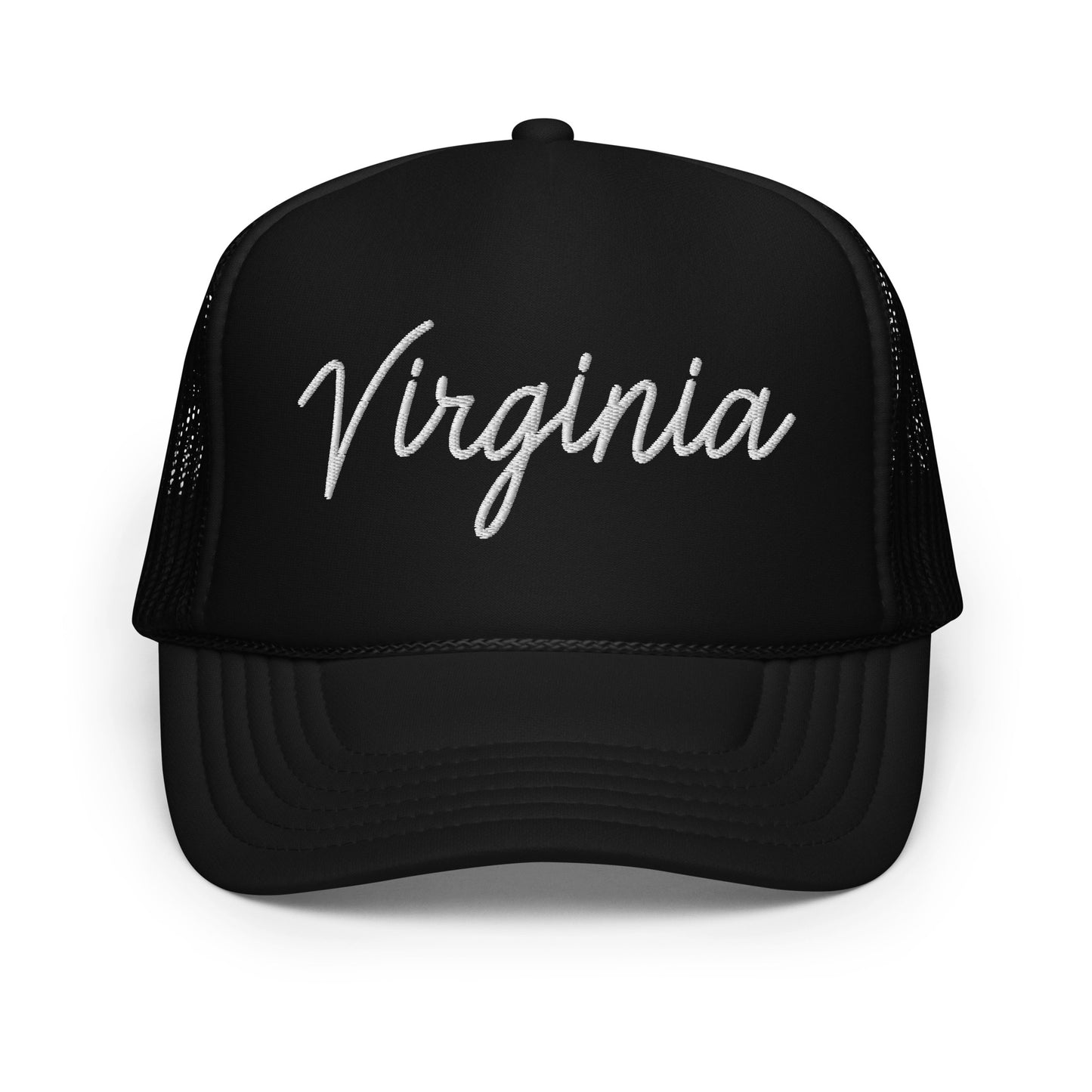 Virginia Retro Script Foam 5 Panel A-Frame Snapback Trucker Hat