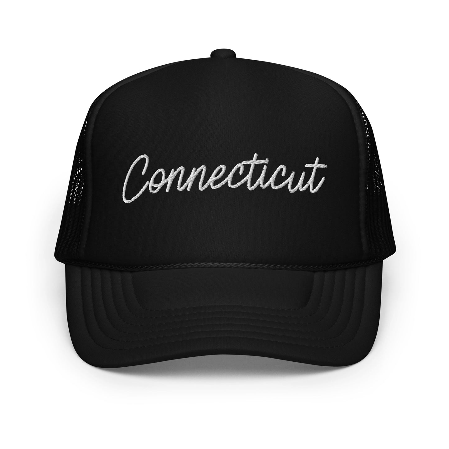 Connecticut Retro Script Foam 5 Panel A-Frame Snapback Trucker Hat