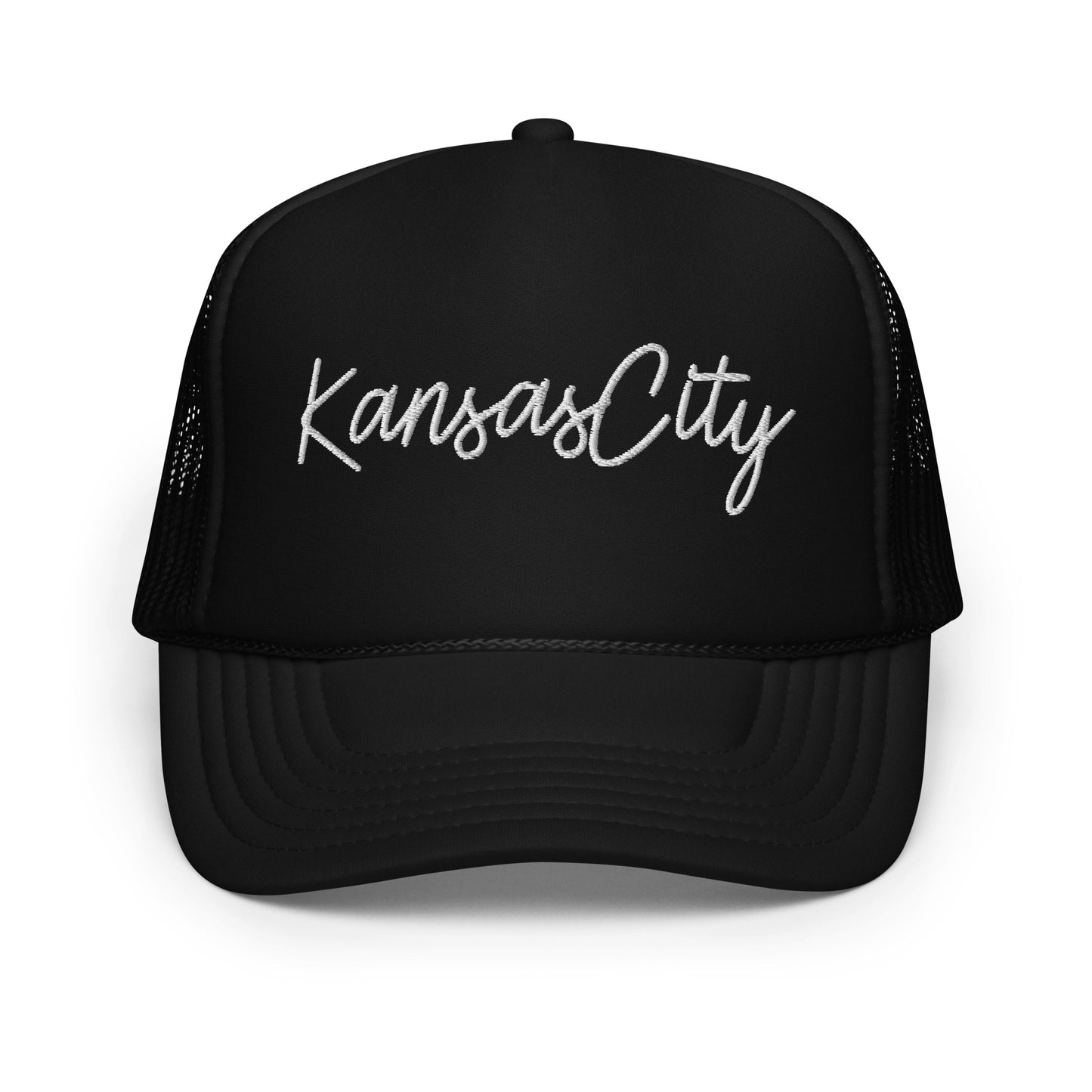 Kansas City Retro Script Foam 5 Panel A-Frame Snapback Trucker Hat