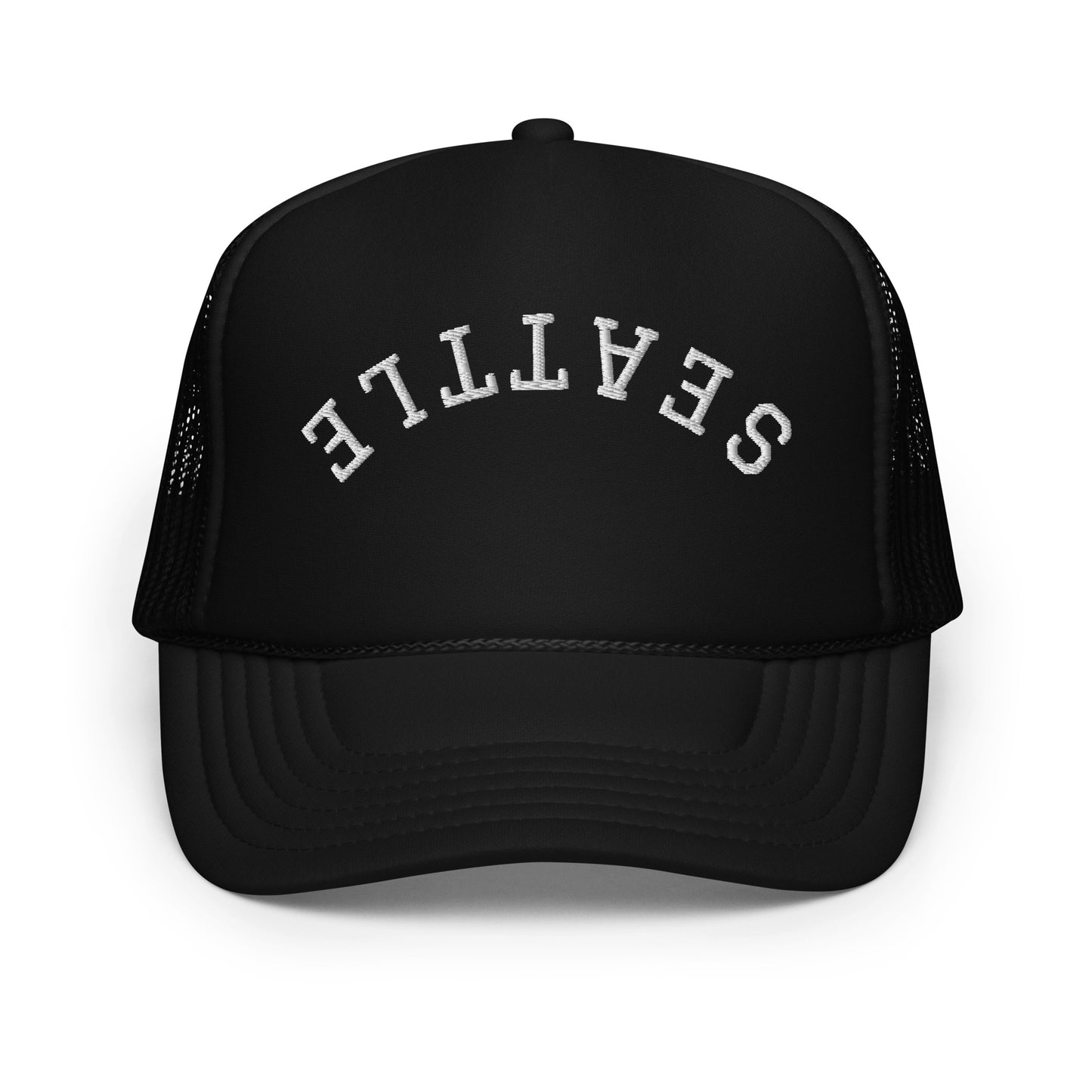 Seattle Upside Down Arch Foam 5 Panel A-Frame Snapback Trucker Hat
