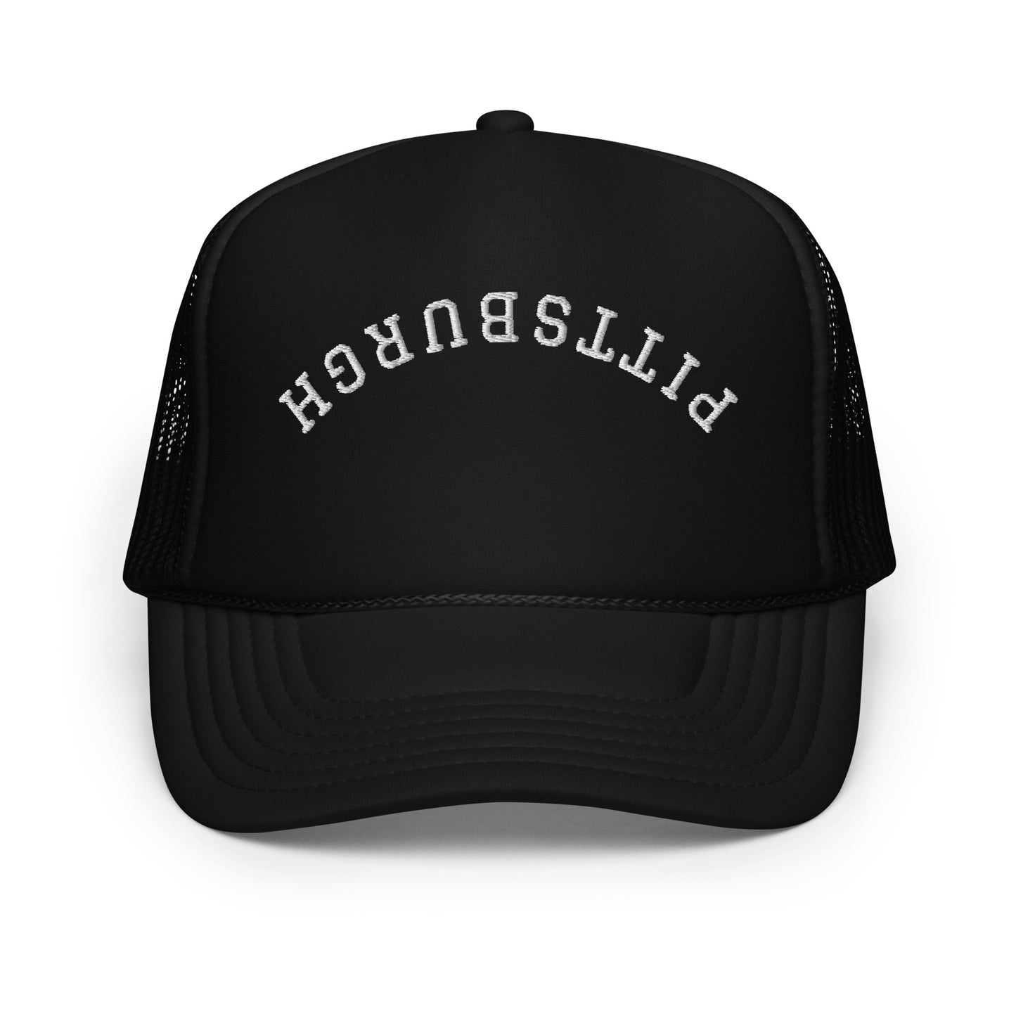 Pittsburgh Upside Down Arch Foam 5 Panel A-Frame Snapback Trucker Hat