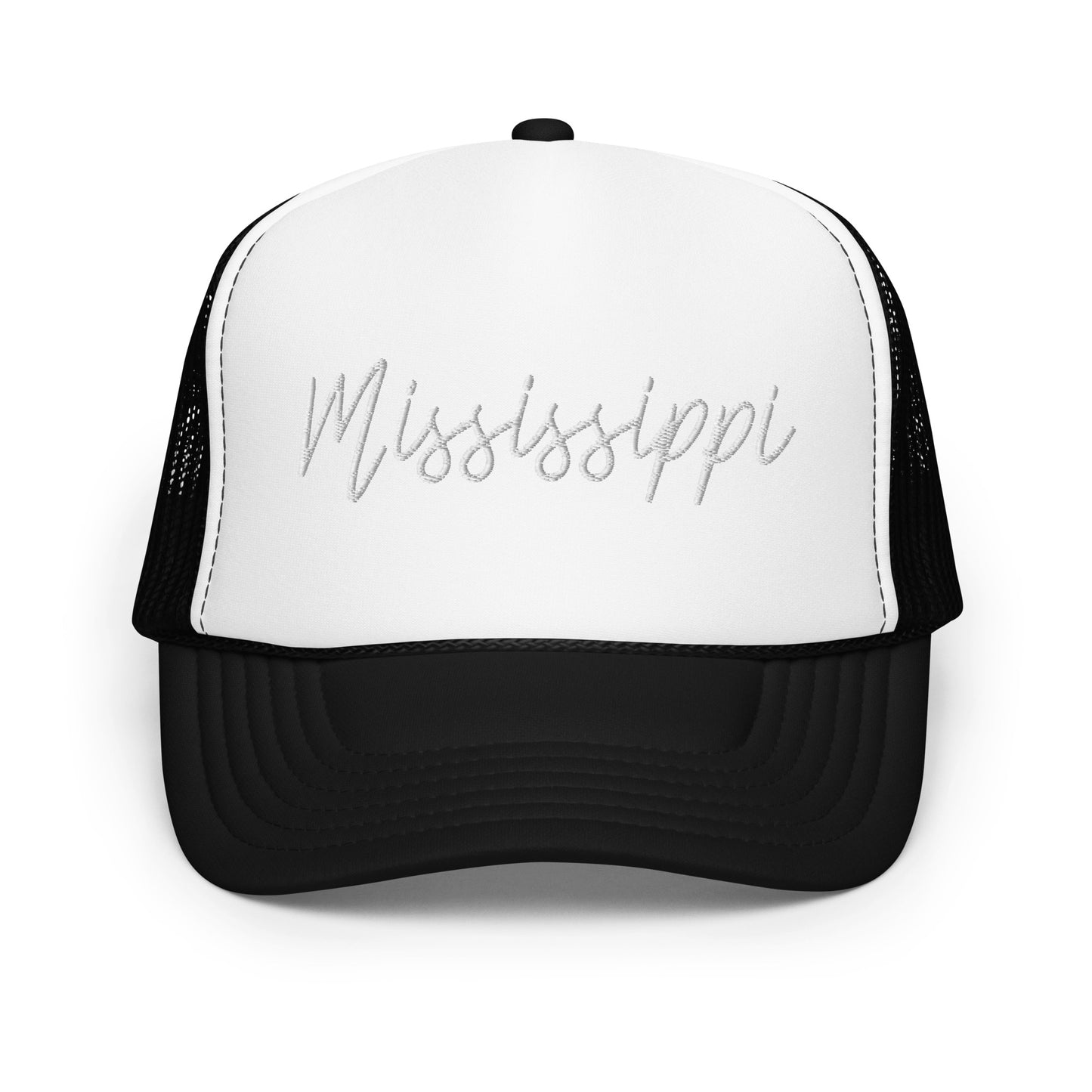 Mississippi Retro Script Foam 5 Panel A-Frame Snapback Trucker Hat