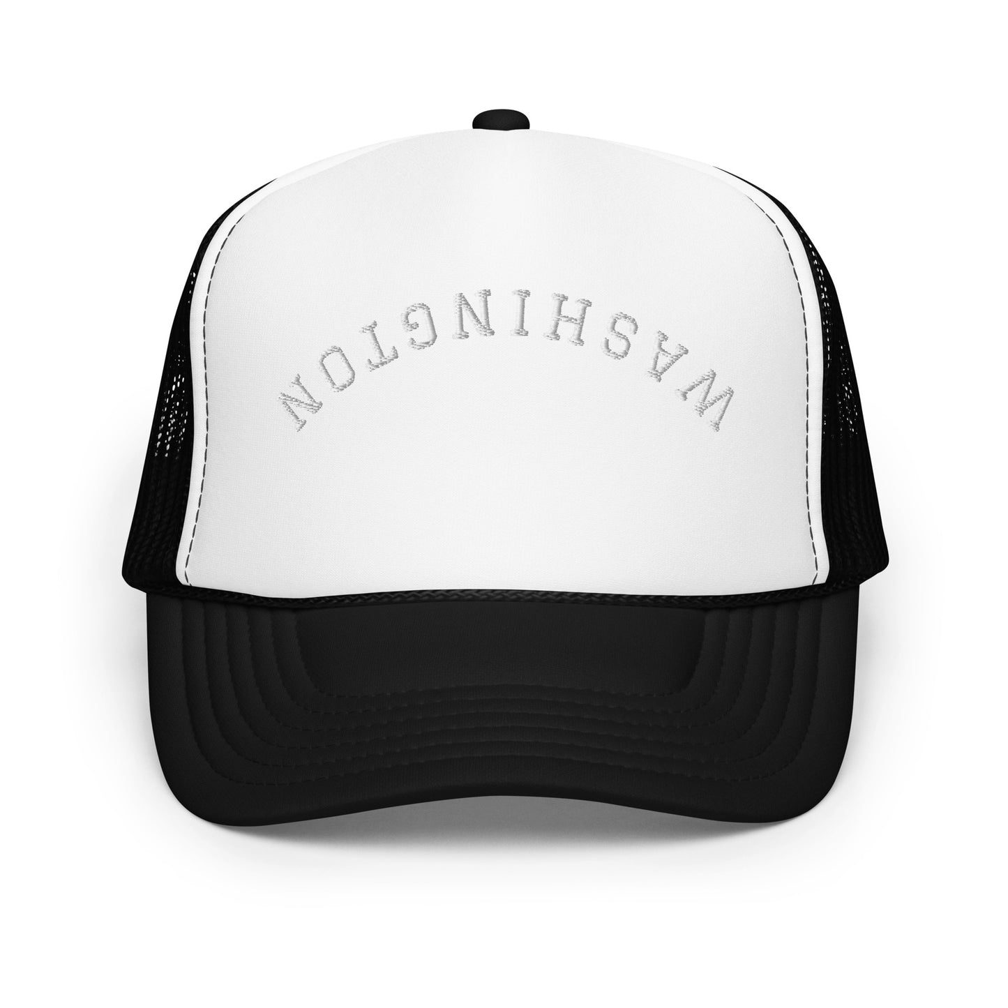 Washington Upside Down Arch Foam 5 Panel A-Frame Snapback Trucker Hat