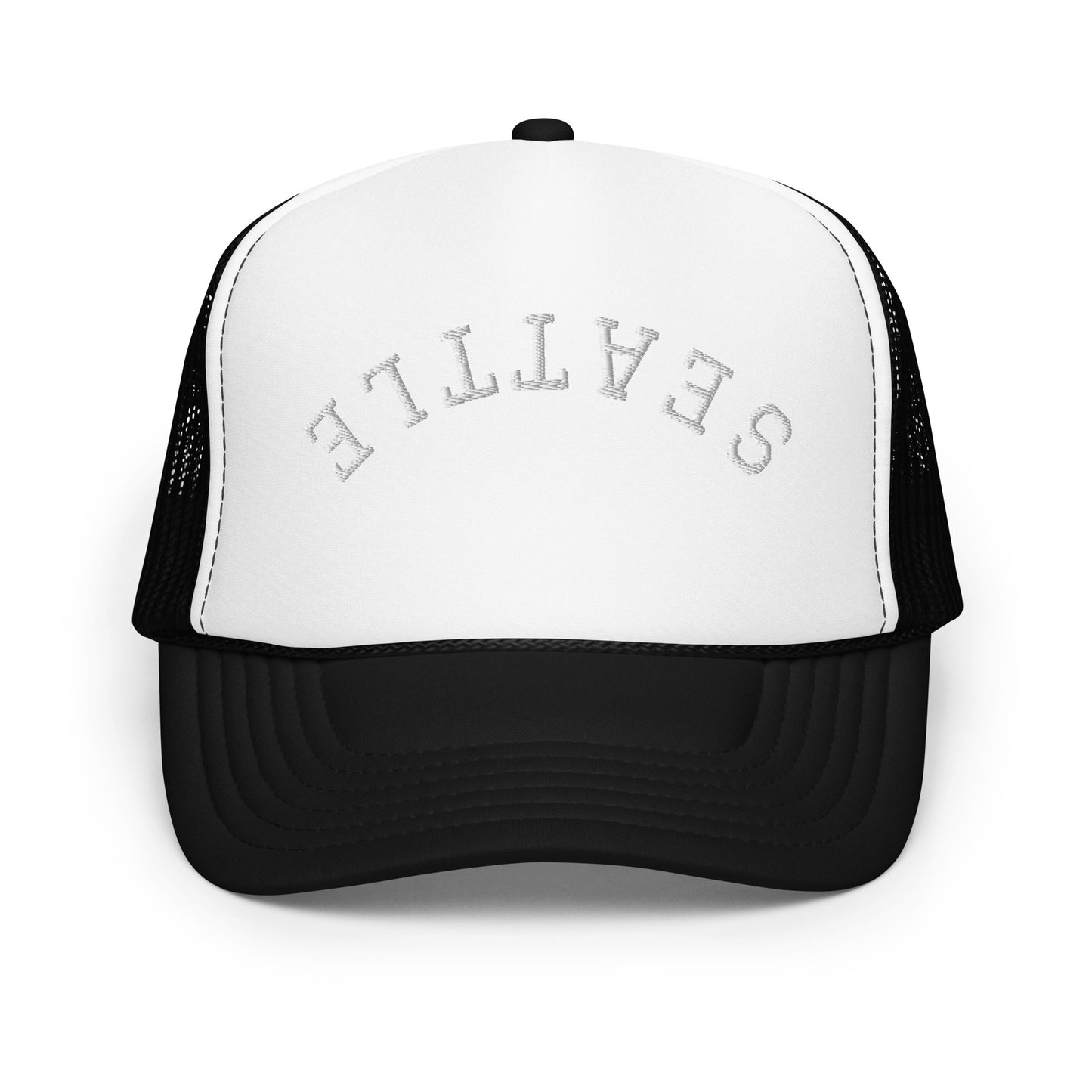 Seattle Upside Down Arch Foam 5 Panel A-Frame Snapback Trucker Hat