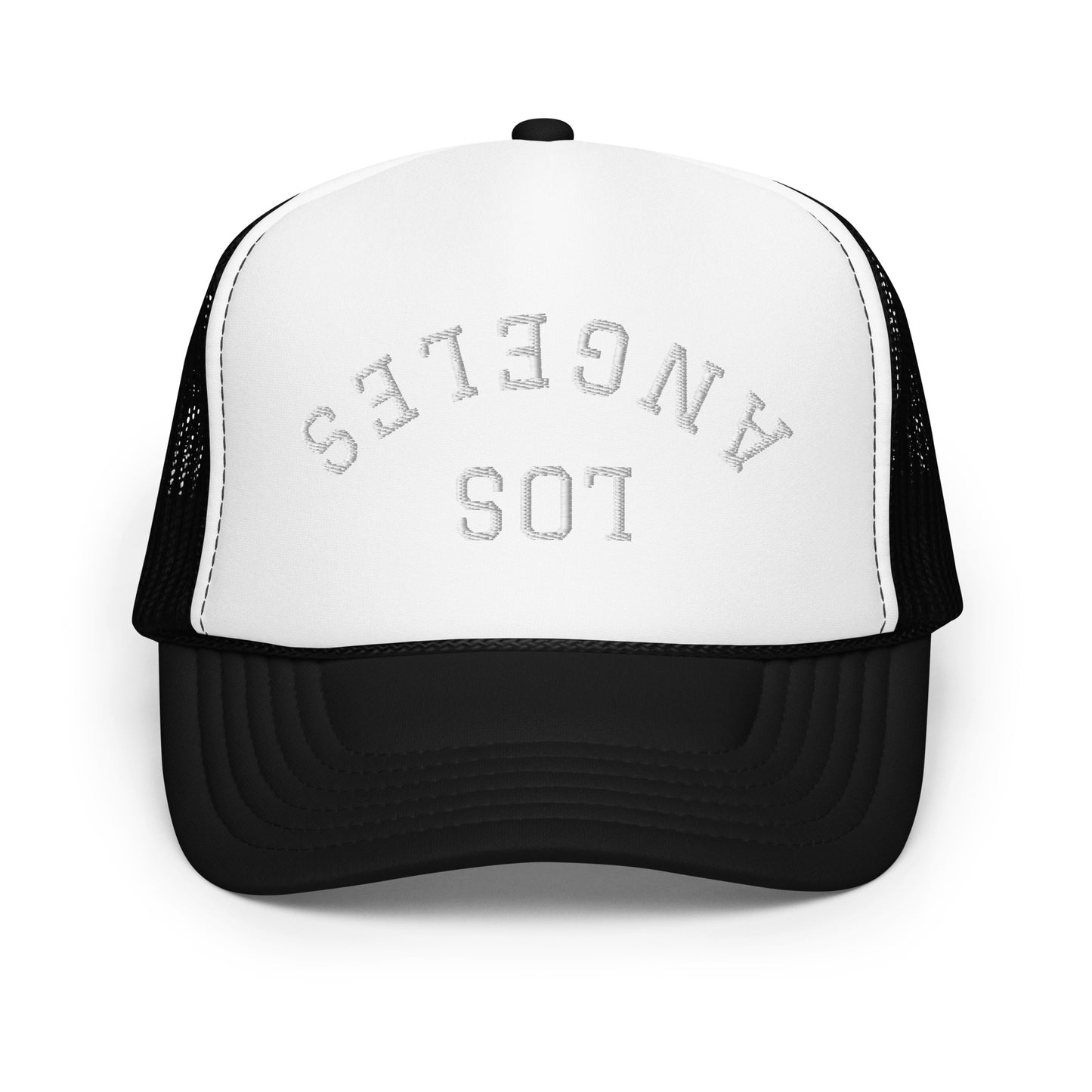 Los Angeles Upside Down Arch Foam 5 Panel A-Frame Snapback Trucker Hat