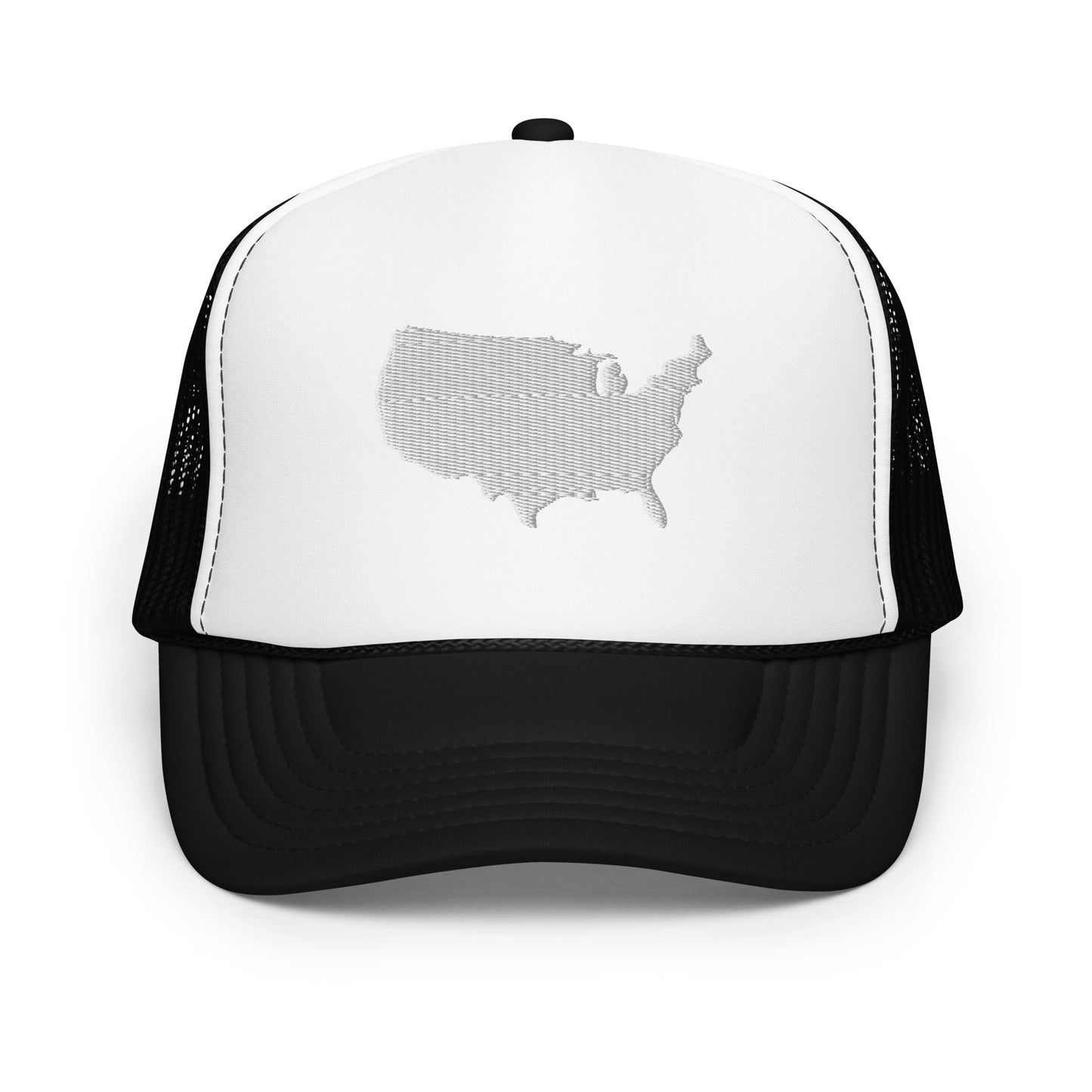 United States USA Silhouette Foam 5 Panel A-Frame Snapback Trucker Hat