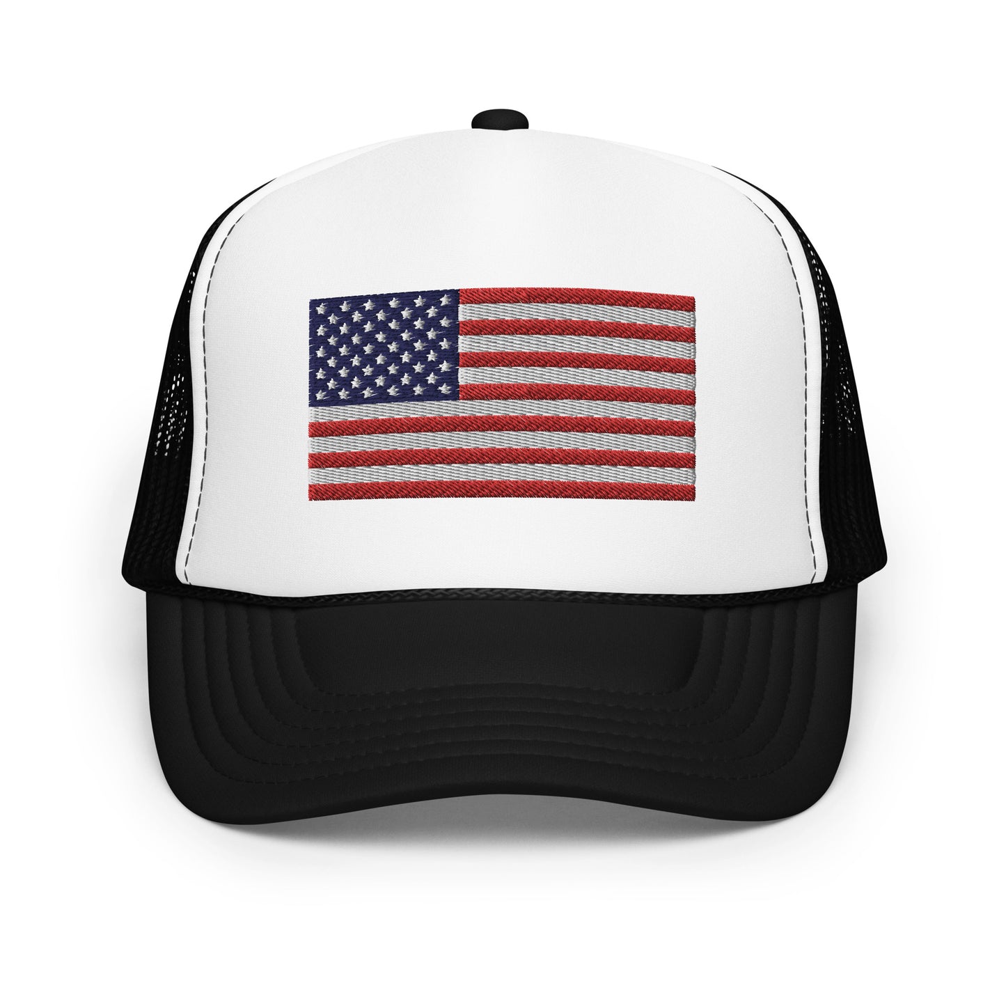 United States USA Flag Foam 5 Panel A-Frame Snapback Trucker Hat
