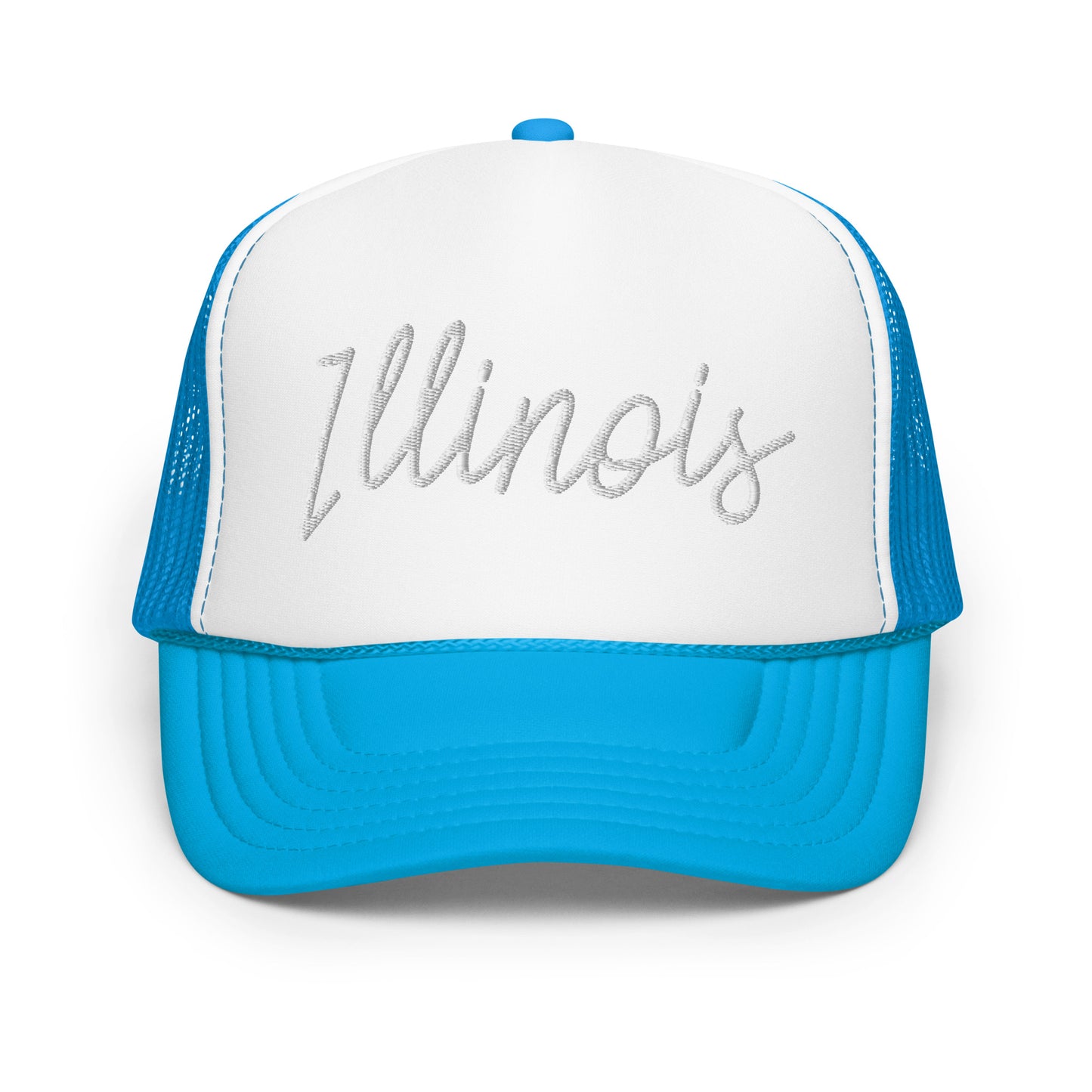 Illinois Retro Script Foam 5 Panel A-Frame Snapback Trucker Hat
