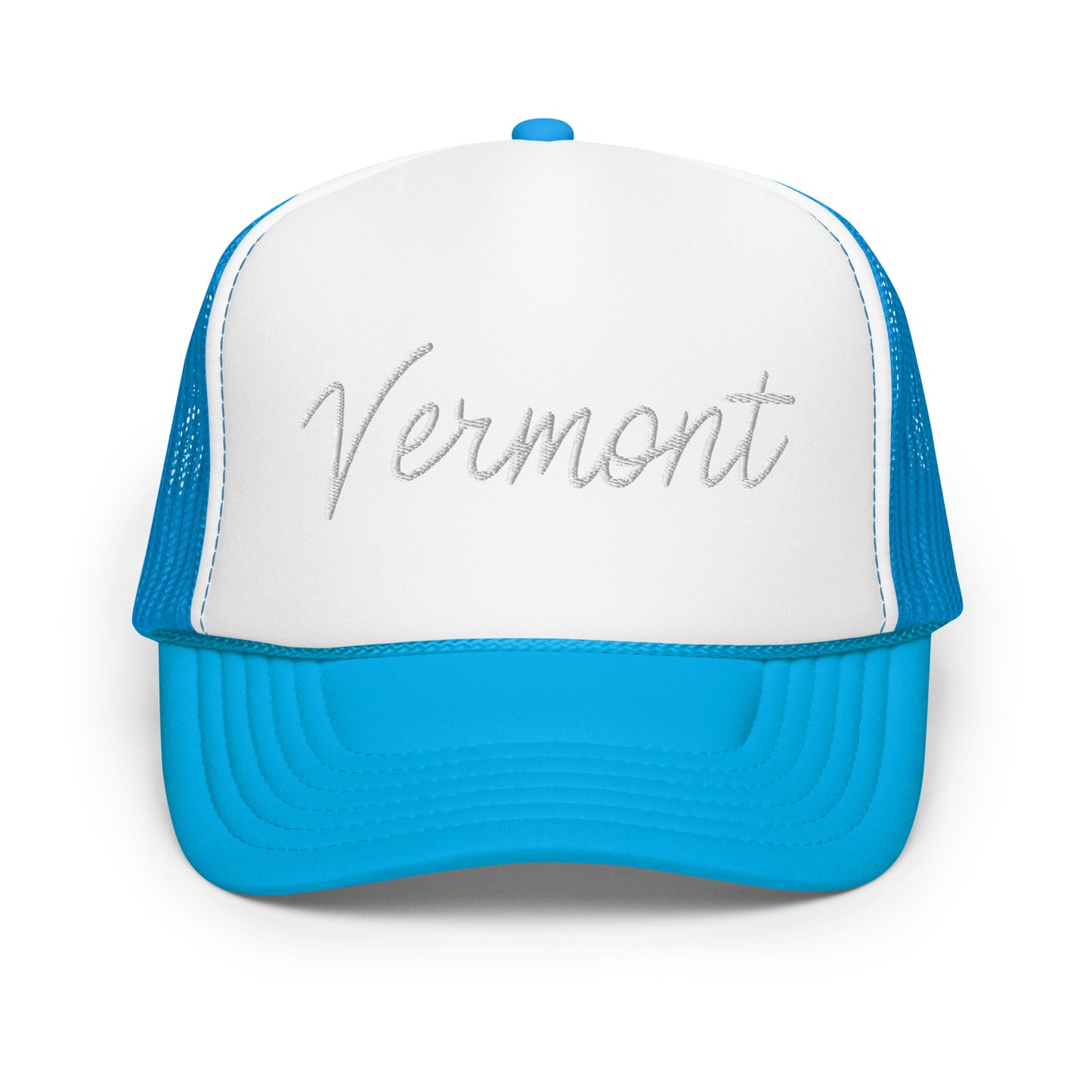 Vermont Retro Script Foam 5 Panel A-Frame Snapback Trucker Hat