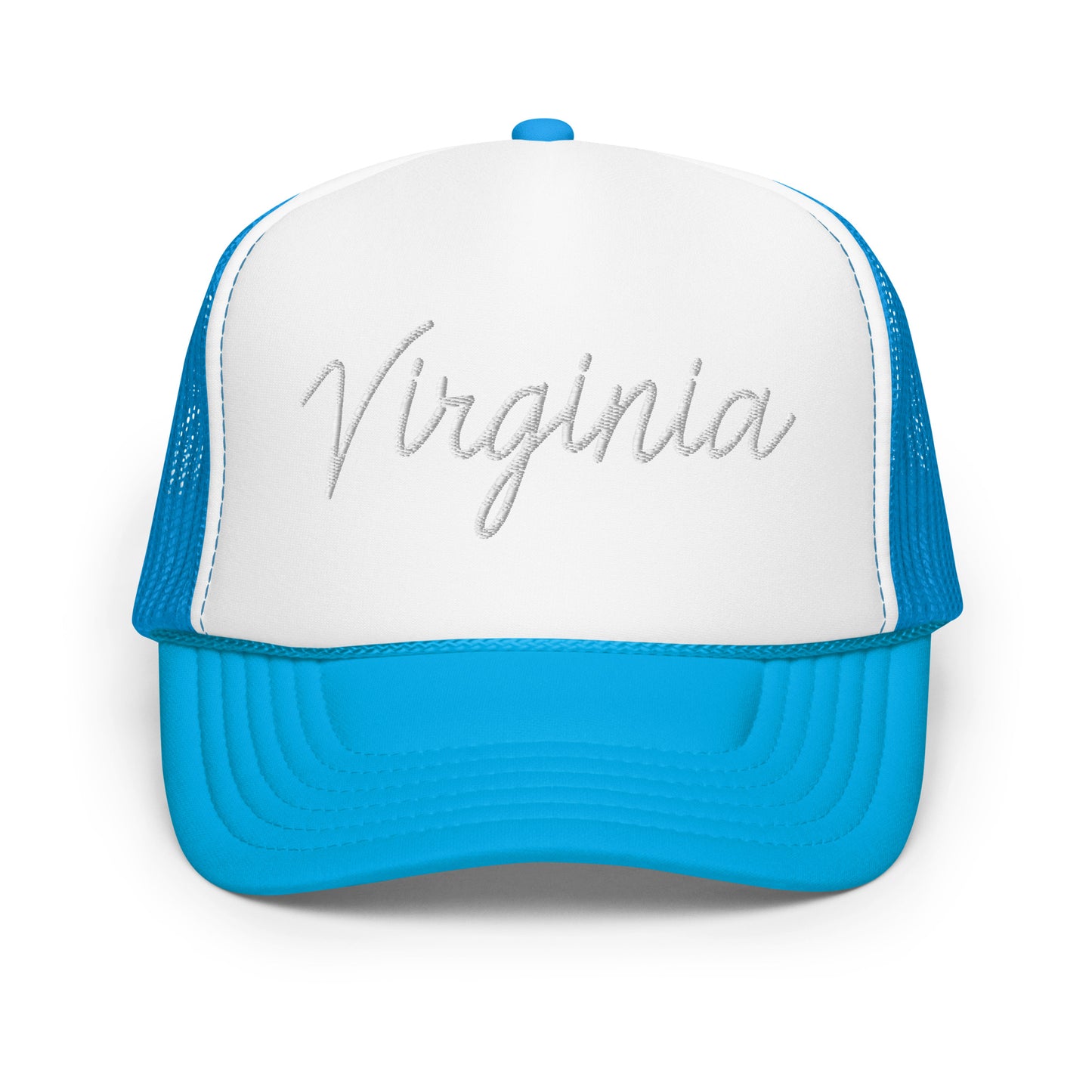 Virginia Retro Script Foam 5 Panel A-Frame Snapback Trucker Hat