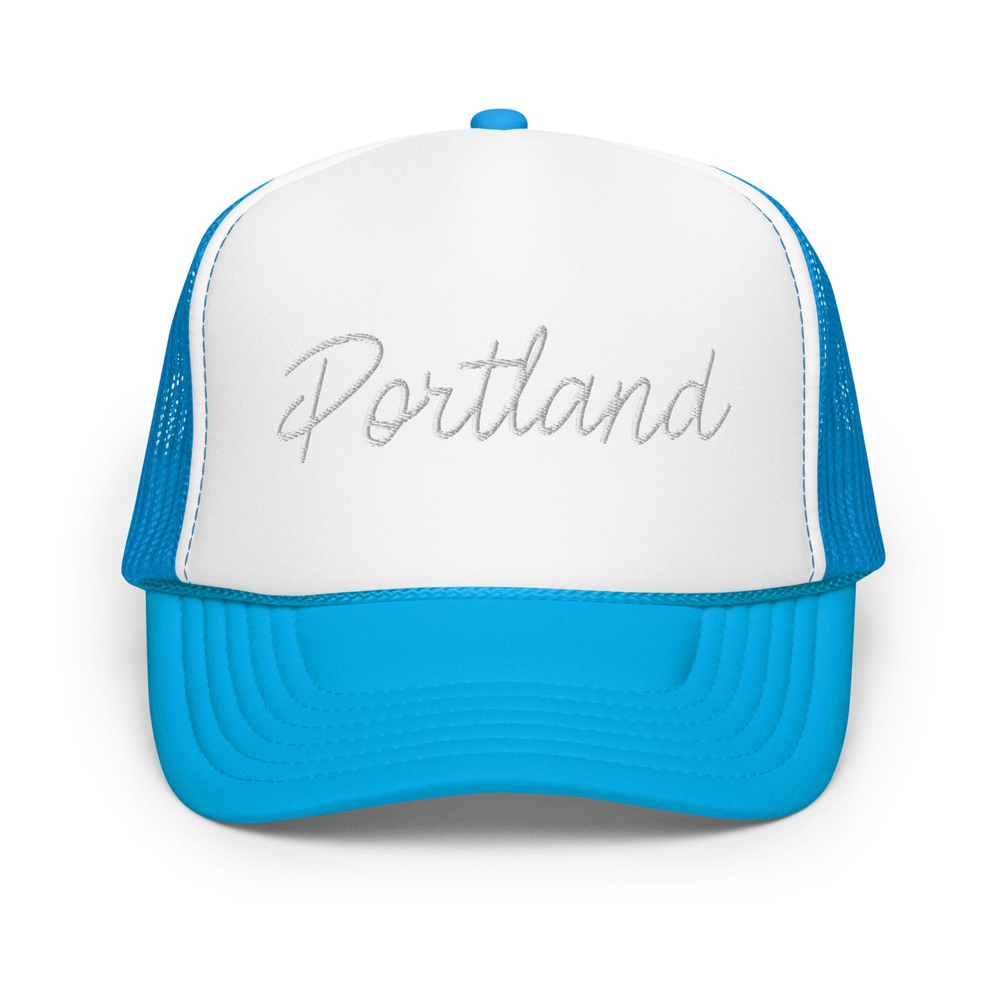 Portland Retro Script Foam 5 Panel A-Frame Snapback Trucker Hat
