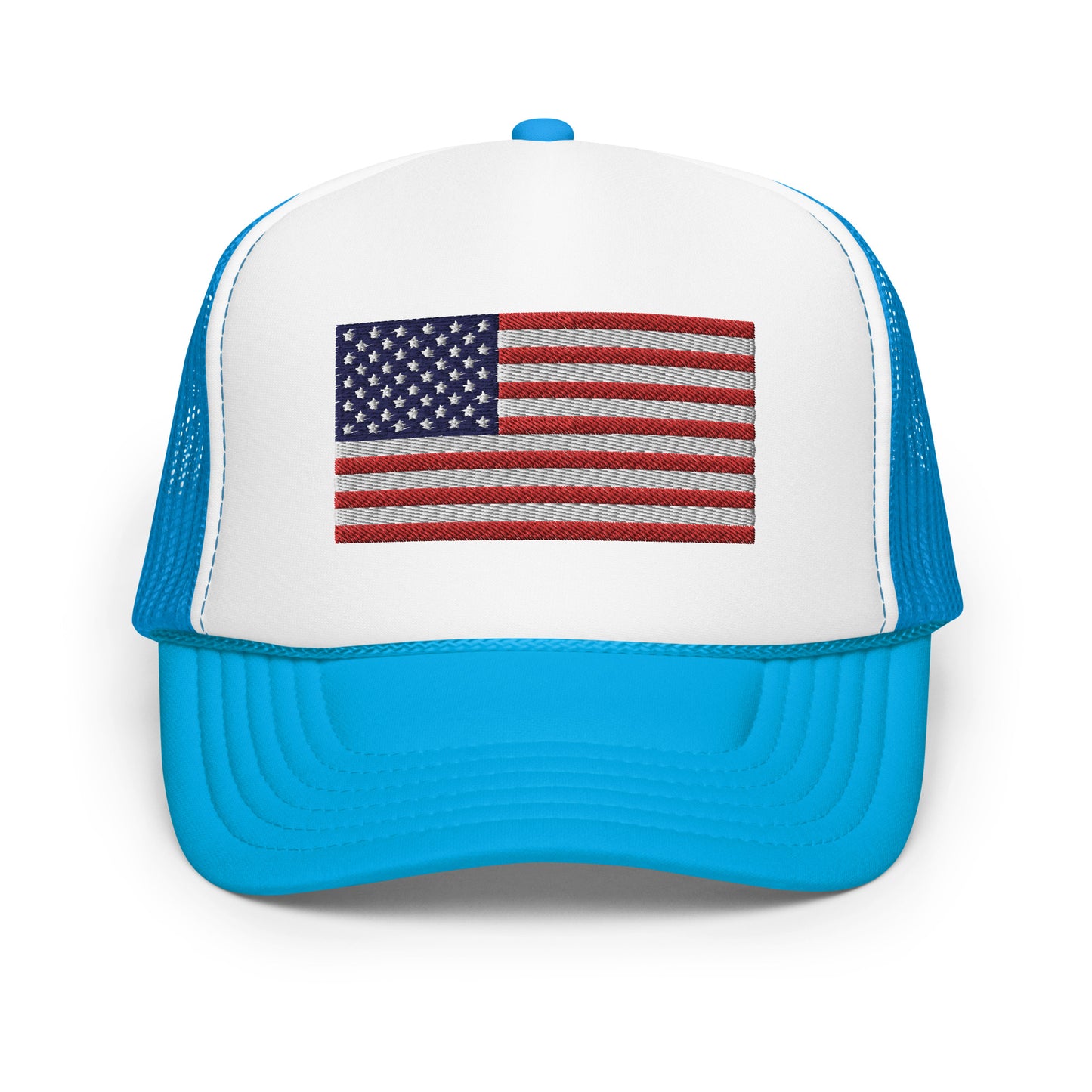 United States USA Flag Foam 5 Panel A-Frame Snapback Trucker Hat