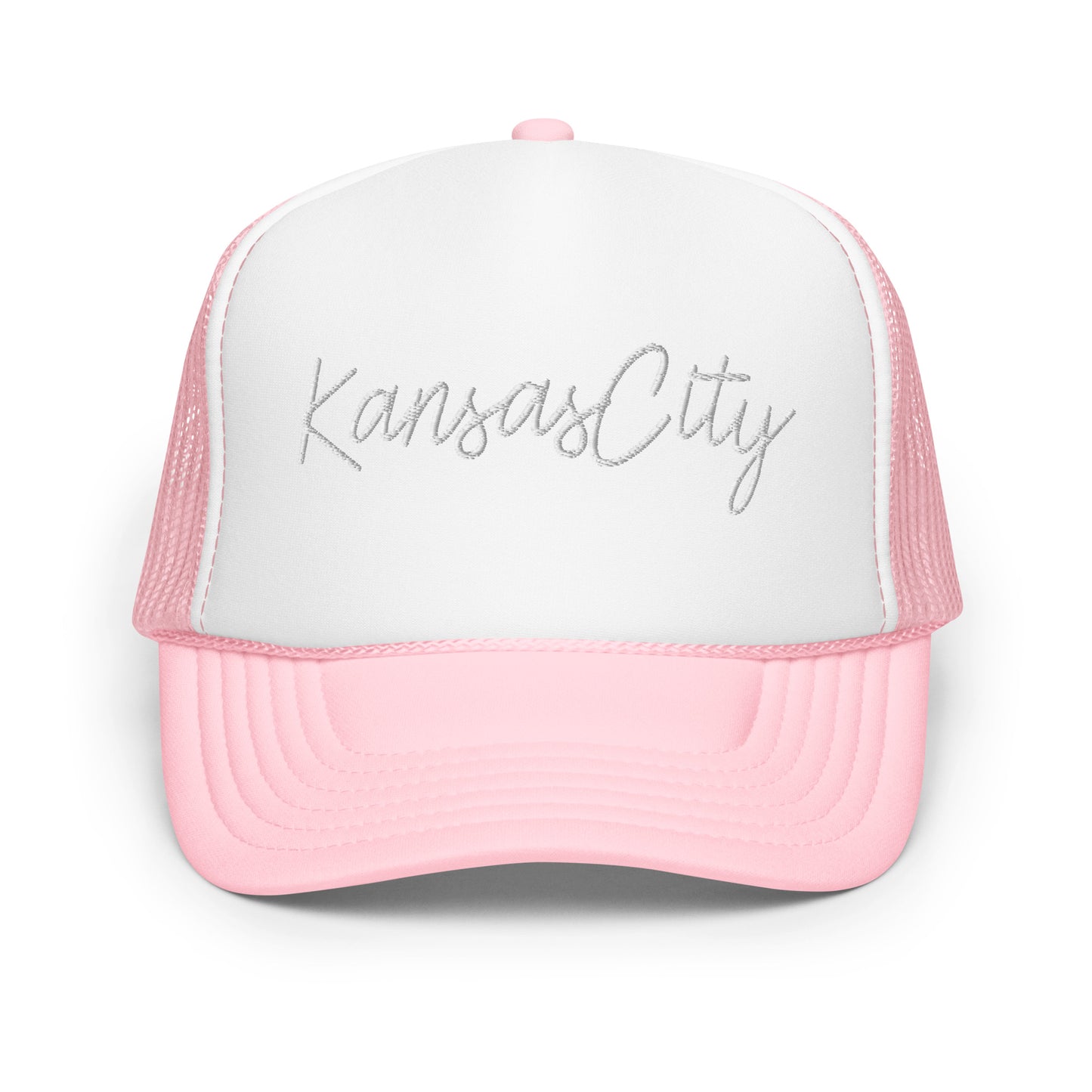 Kansas City Retro Script Foam 5 Panel A-Frame Snapback Trucker Hat