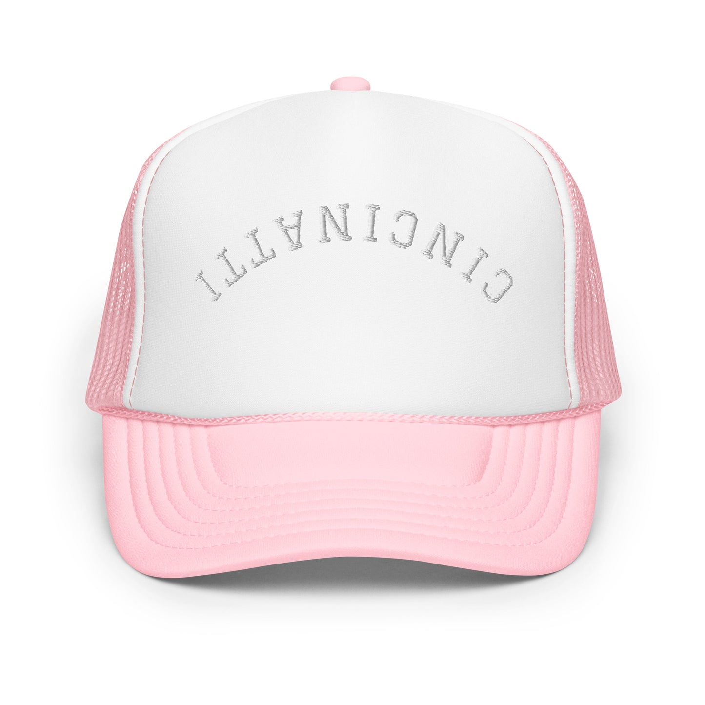 Cincinnati Upside Down Arch Foam 5 Panel A-Frame Snapback Trucker Hat