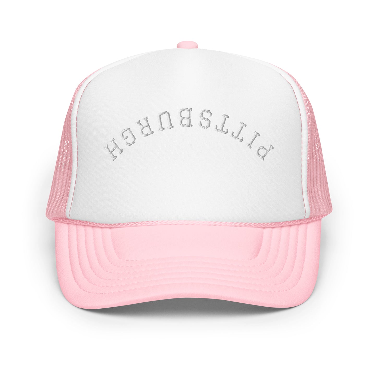 Pittsburgh Upside Down Arch Foam 5 Panel A-Frame Snapback Trucker Hat