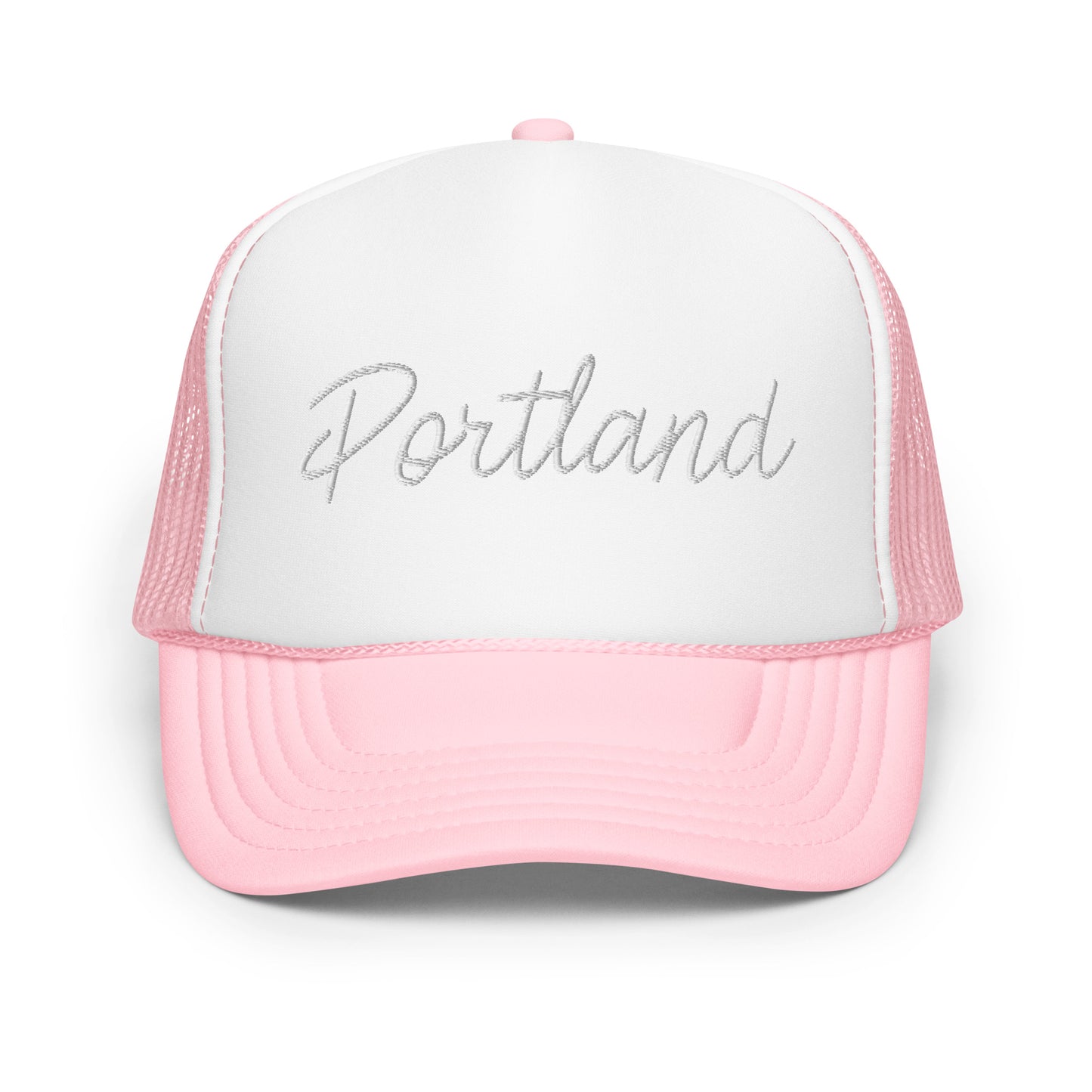 Portland Retro Script Foam 5 Panel A-Frame Snapback Trucker Hat