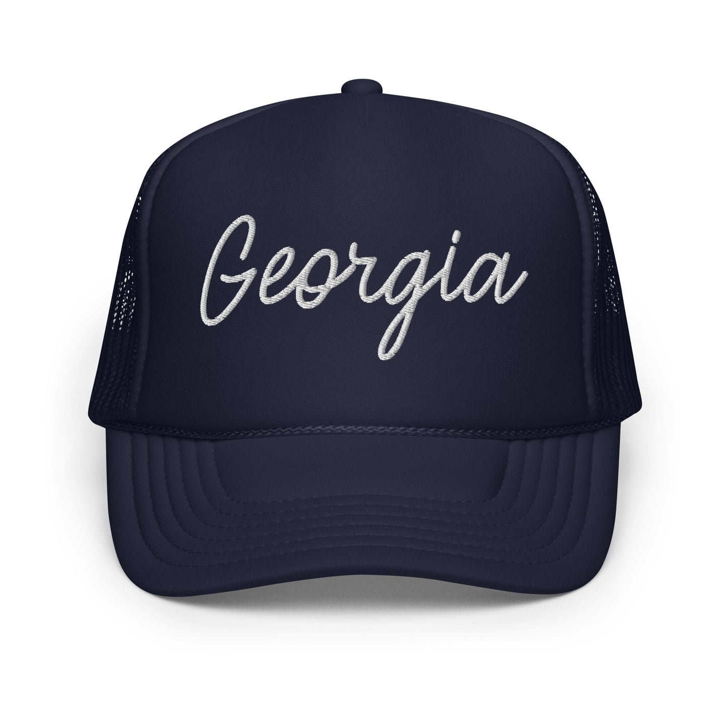 Georgia Retro Script Foam 5 Panel A-Frame Snapback Trucker Hat