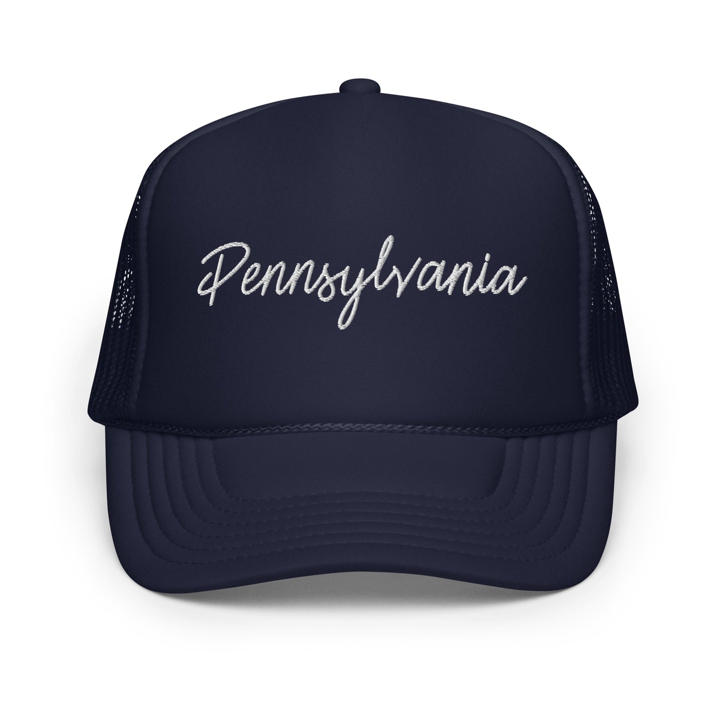 Pennsylvania Retro Script Foam 5 Panel A-Frame Snapback Trucker Hat