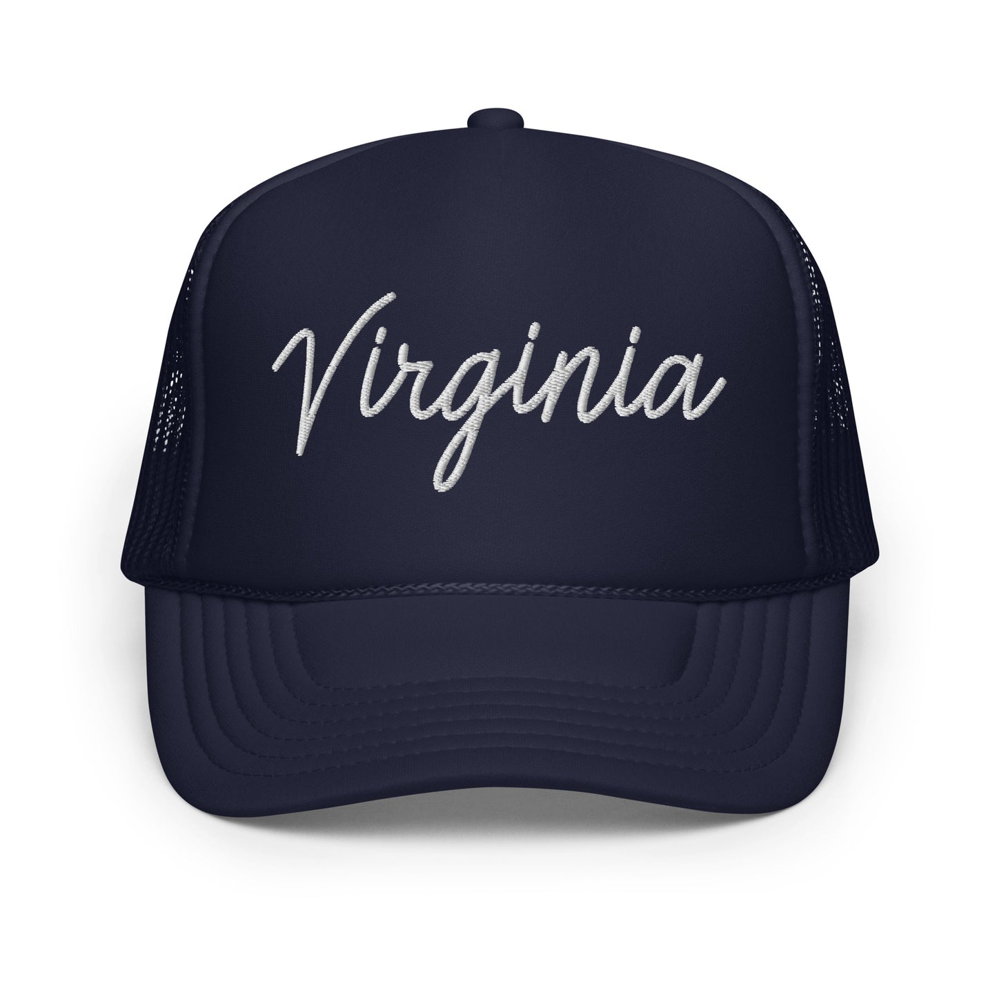 Virginia Retro Script Foam 5 Panel A-Frame Snapback Trucker Hat
