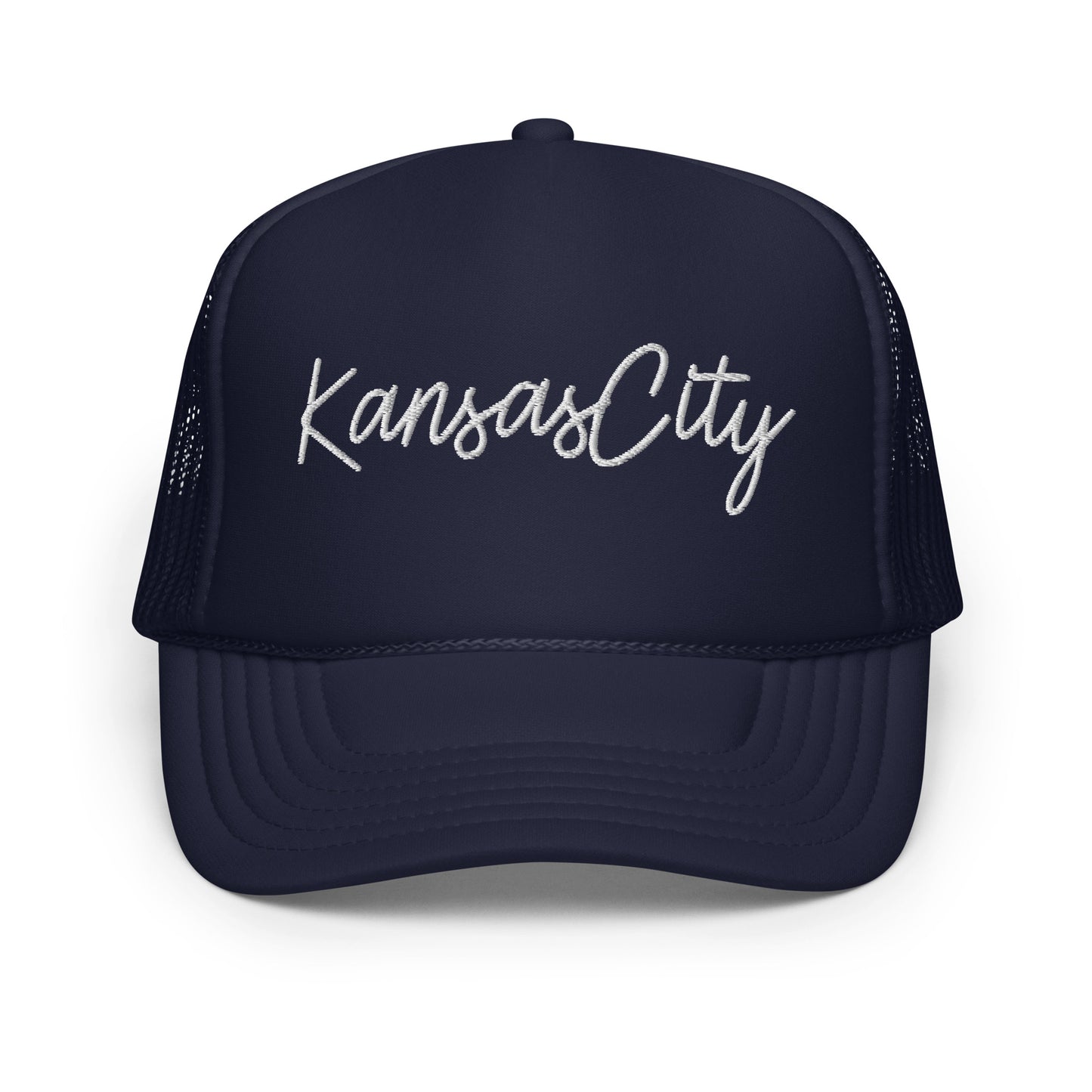 Kansas City Retro Script Foam 5 Panel A-Frame Snapback Trucker Hat