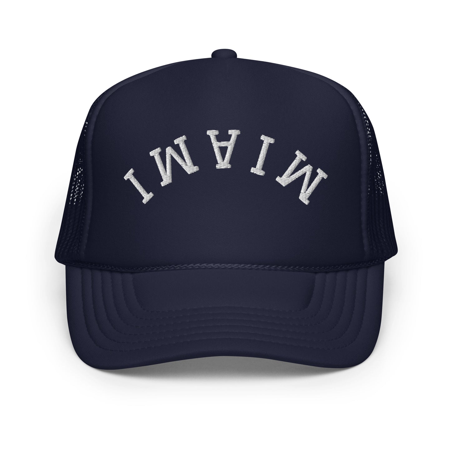 Miami Upside Down Arch Foam 5 Panel A-Frame Snapback Trucker Hat