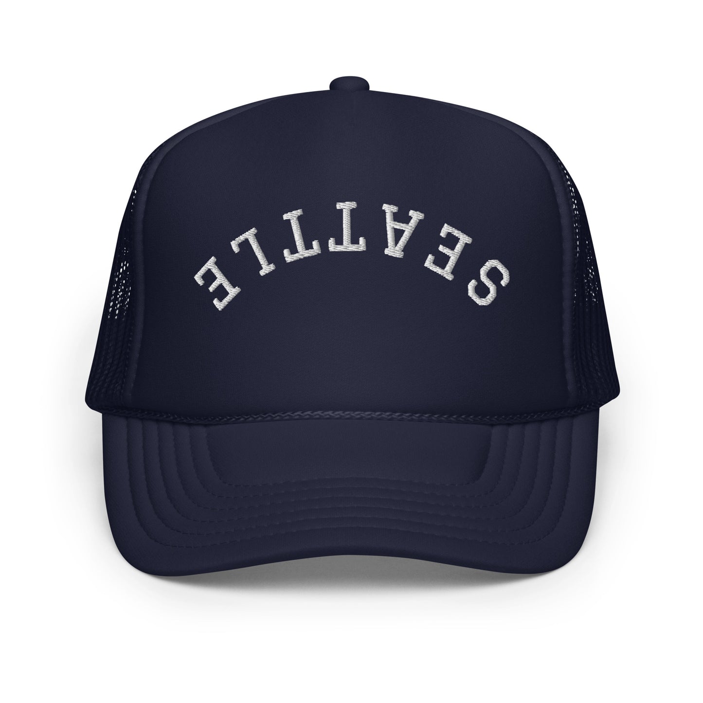 Seattle Upside Down Arch Foam 5 Panel A-Frame Snapback Trucker Hat