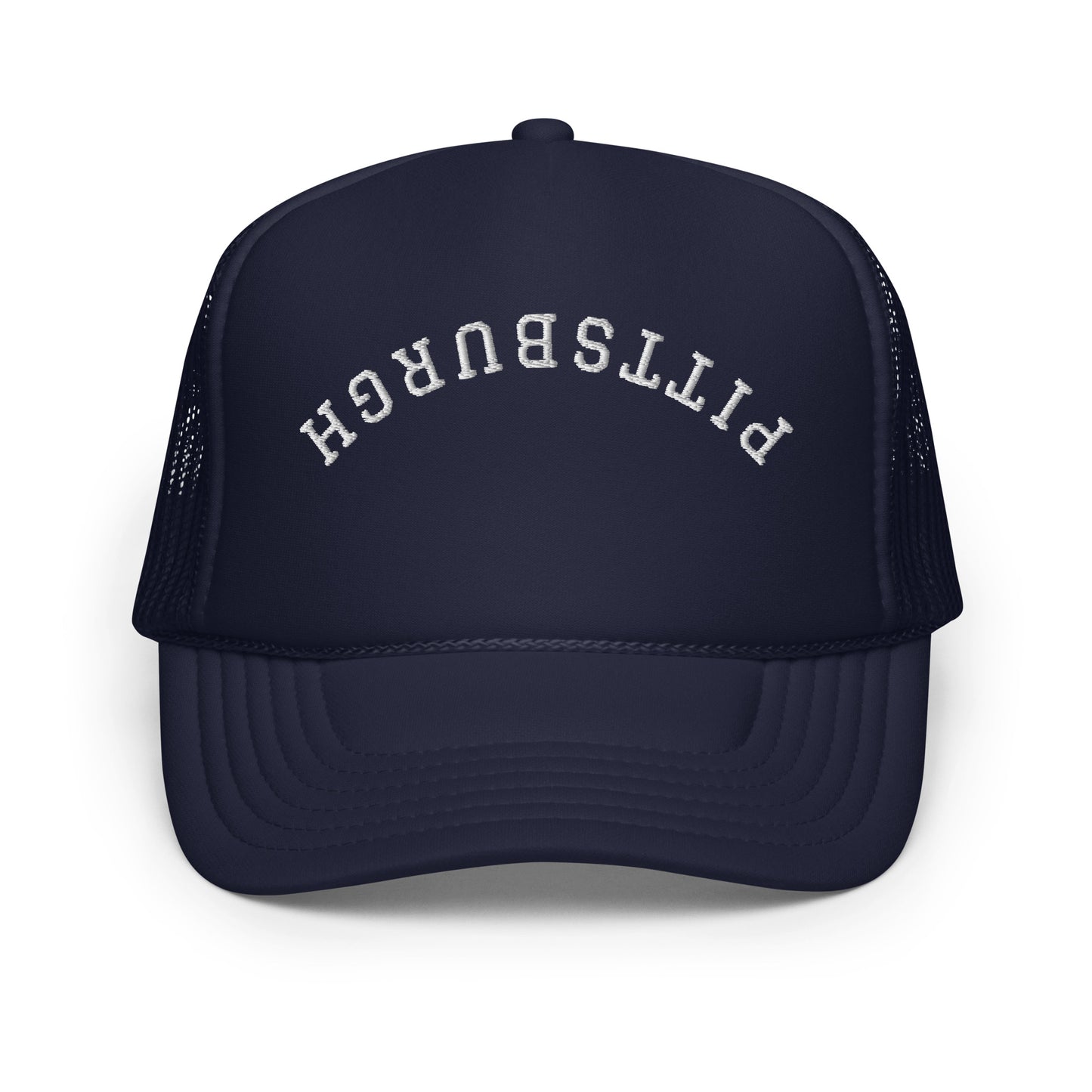 Pittsburgh Upside Down Arch Foam 5 Panel A-Frame Snapback Trucker Hat