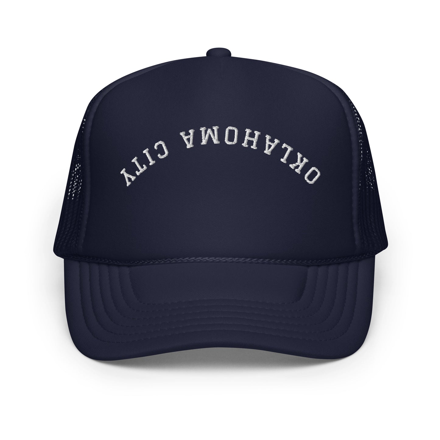 Oklahoma City Upside Down Arch Foam 5 Panel A-Frame Snapback Trucker Hat