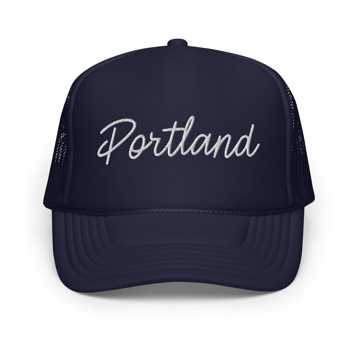 Portland Retro Script Foam 5 Panel A-Frame Snapback Trucker Hat