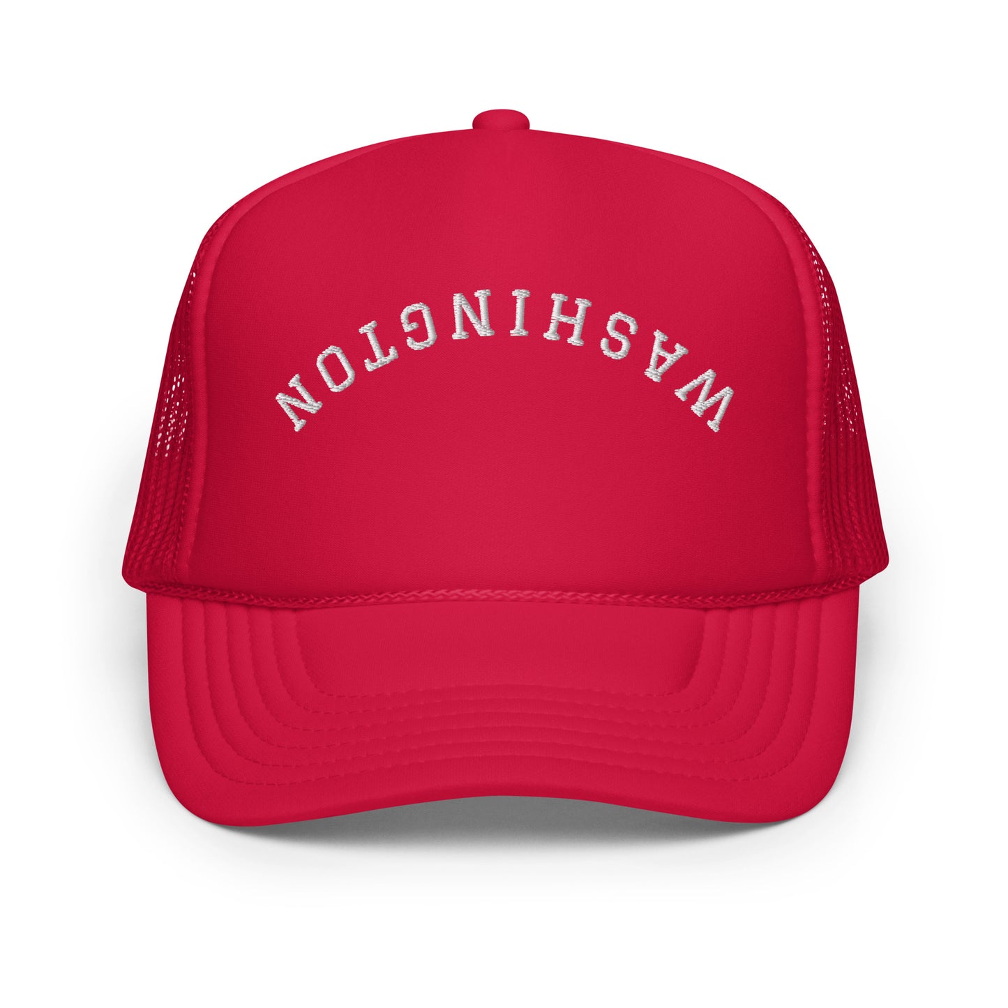 Washington Upside Down Arch Foam 5 Panel A-Frame Snapback Trucker Hat