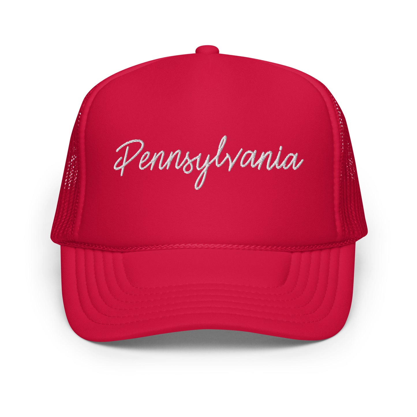 Pennsylvania Retro Script Foam 5 Panel A-Frame Snapback Trucker Hat