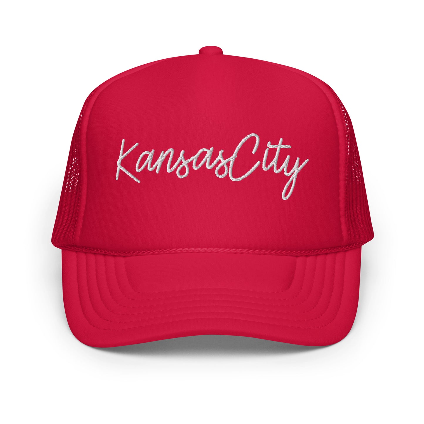 Kansas City Retro Script Foam 5 Panel A-Frame Snapback Trucker Hat