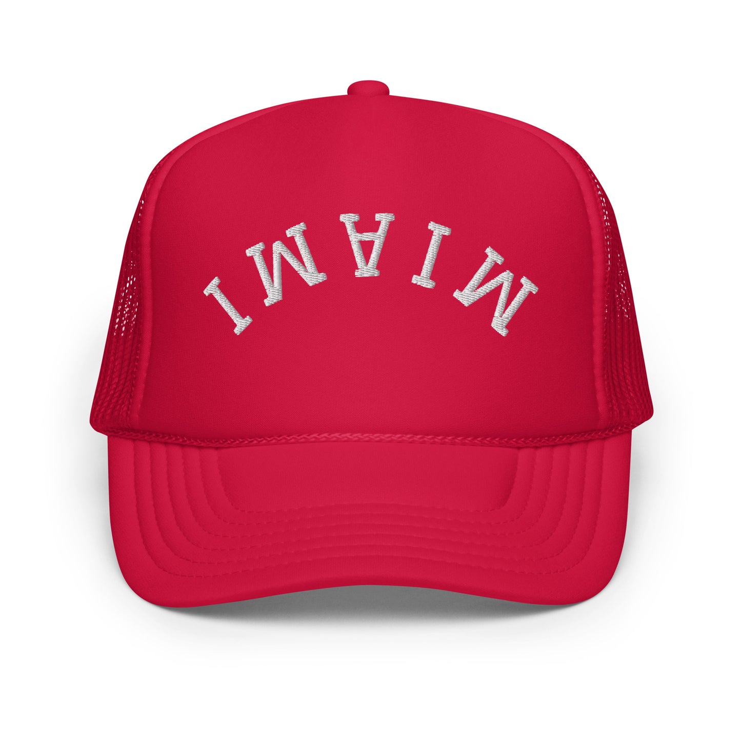 Miami Upside Down Arch Foam 5 Panel A-Frame Snapback Trucker Hat
