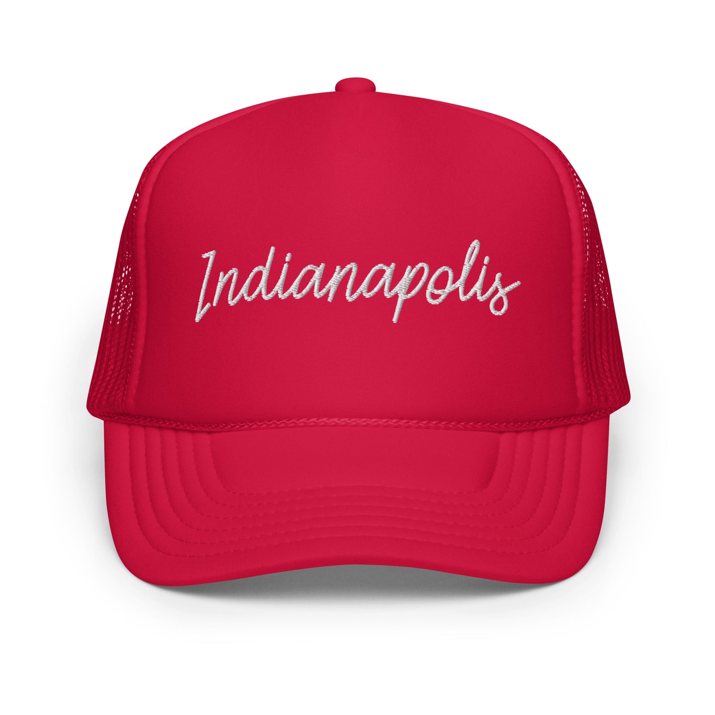 Indianapolis Retro Script Foam 5 Panel A-Frame Snapback Trucker Hat