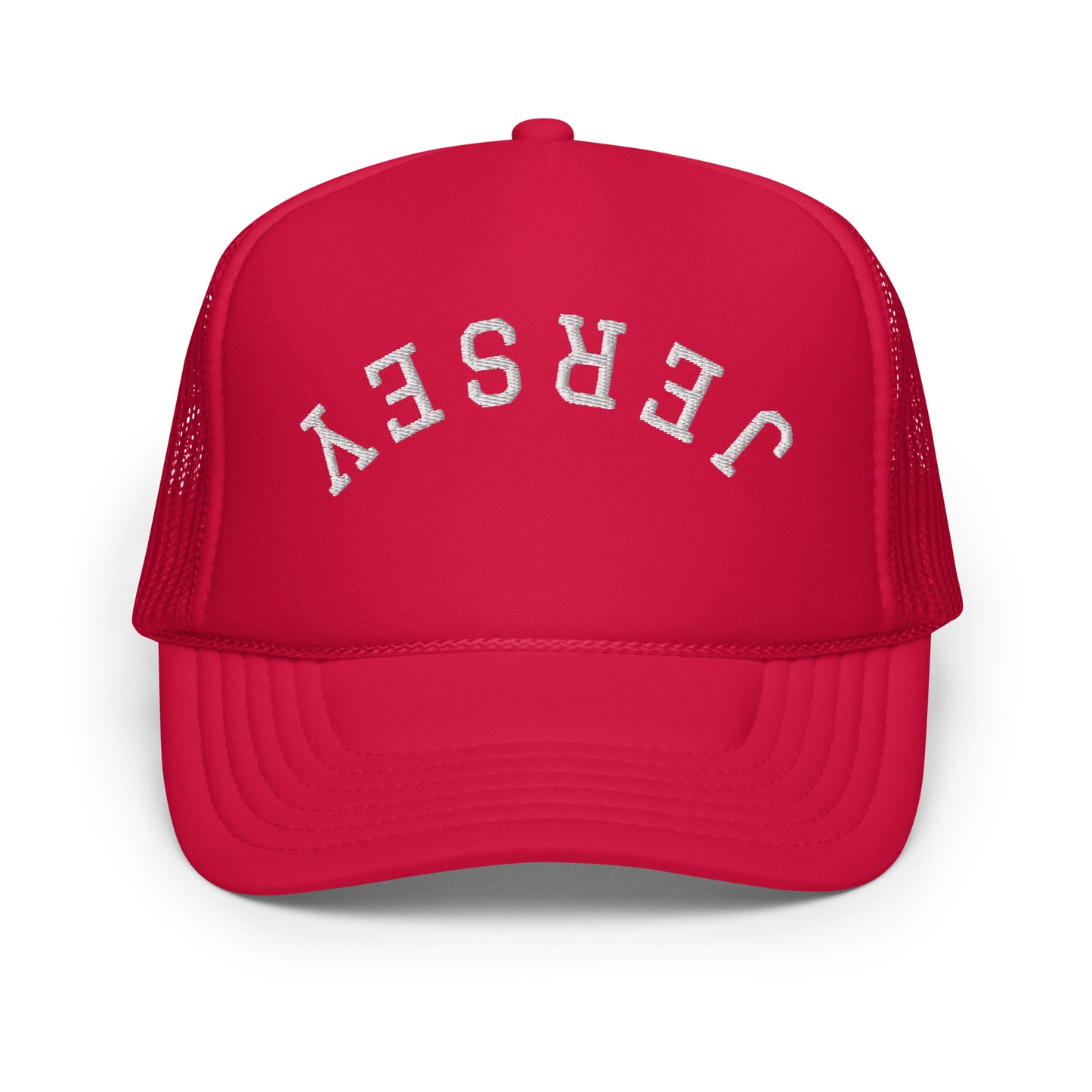 New Jersey "Jersey" Upside Down Arch Foam 5 Panel A-Frame Snapback Trucker Hat