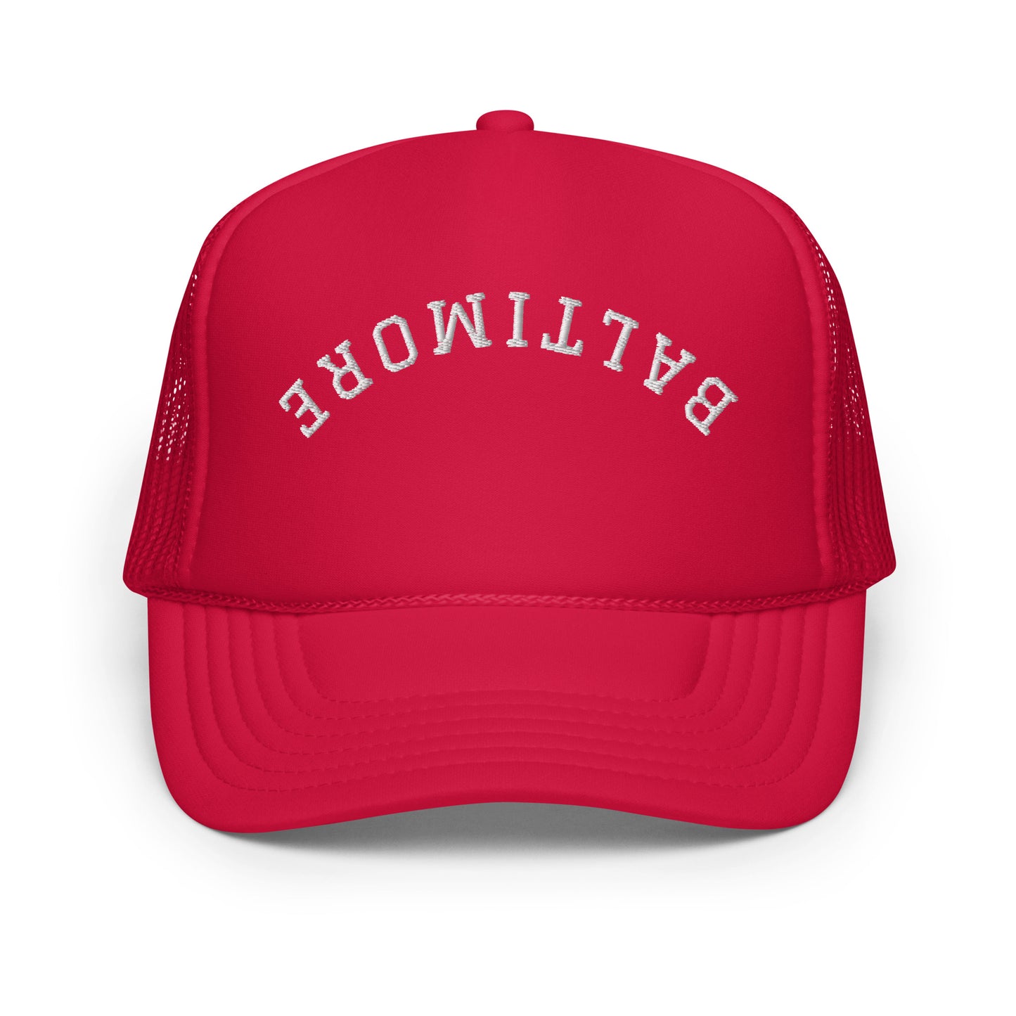 Baltimore Upside Down Arch Foam 5 Panel A-Frame Snapback Trucker Hat