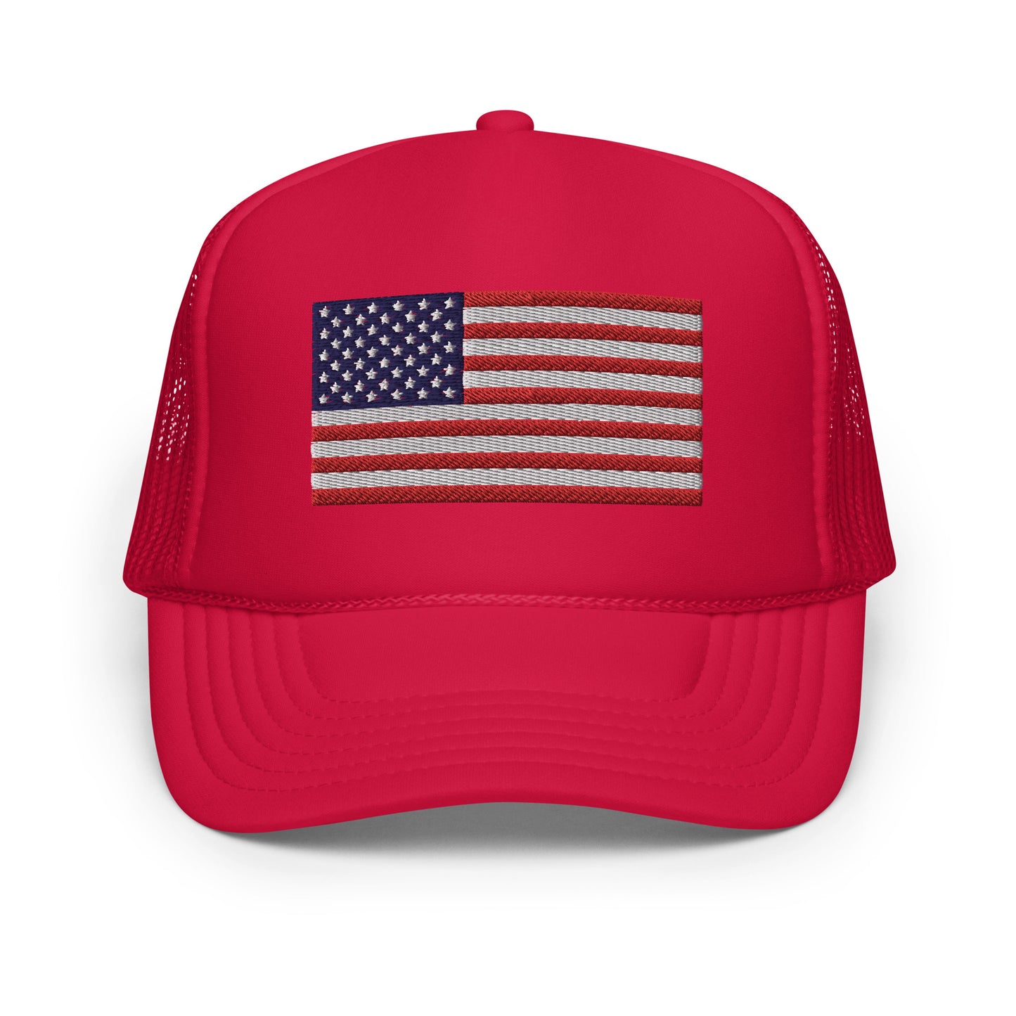 United States USA Flag Foam 5 Panel A-Frame Snapback Trucker Hat