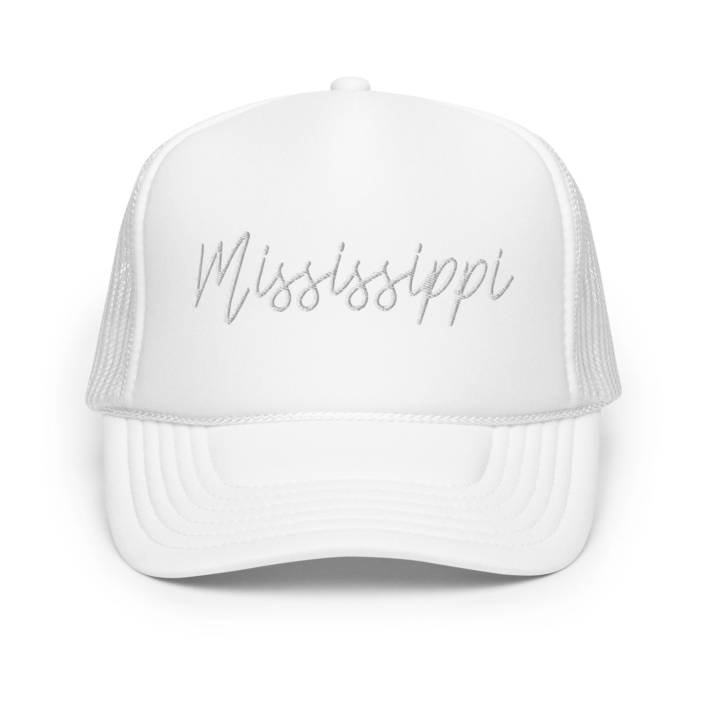 Mississippi Retro Script Foam 5 Panel A-Frame Snapback Trucker Hat