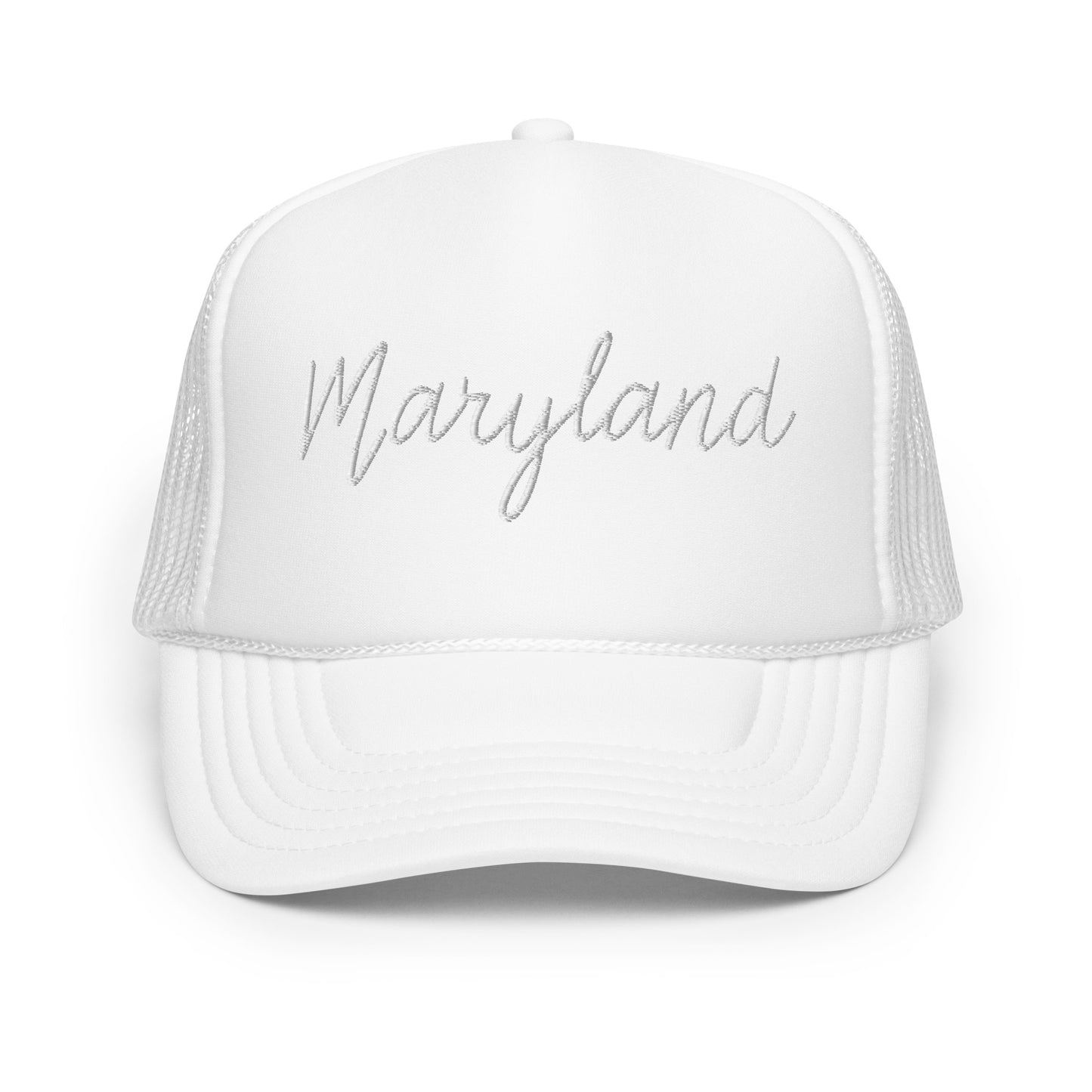 Maryland Retro Script Foam 5 Panel A-Frame Snapback Trucker Hat