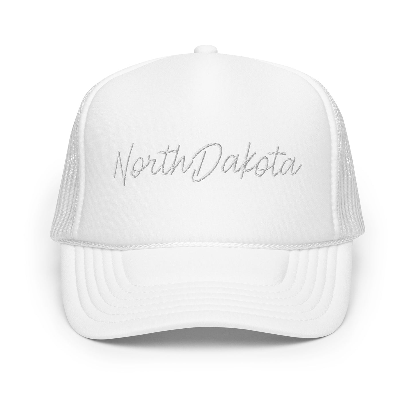 North Dakota Retro Script Foam 5 Panel A-Frame Snapback Trucker Hat