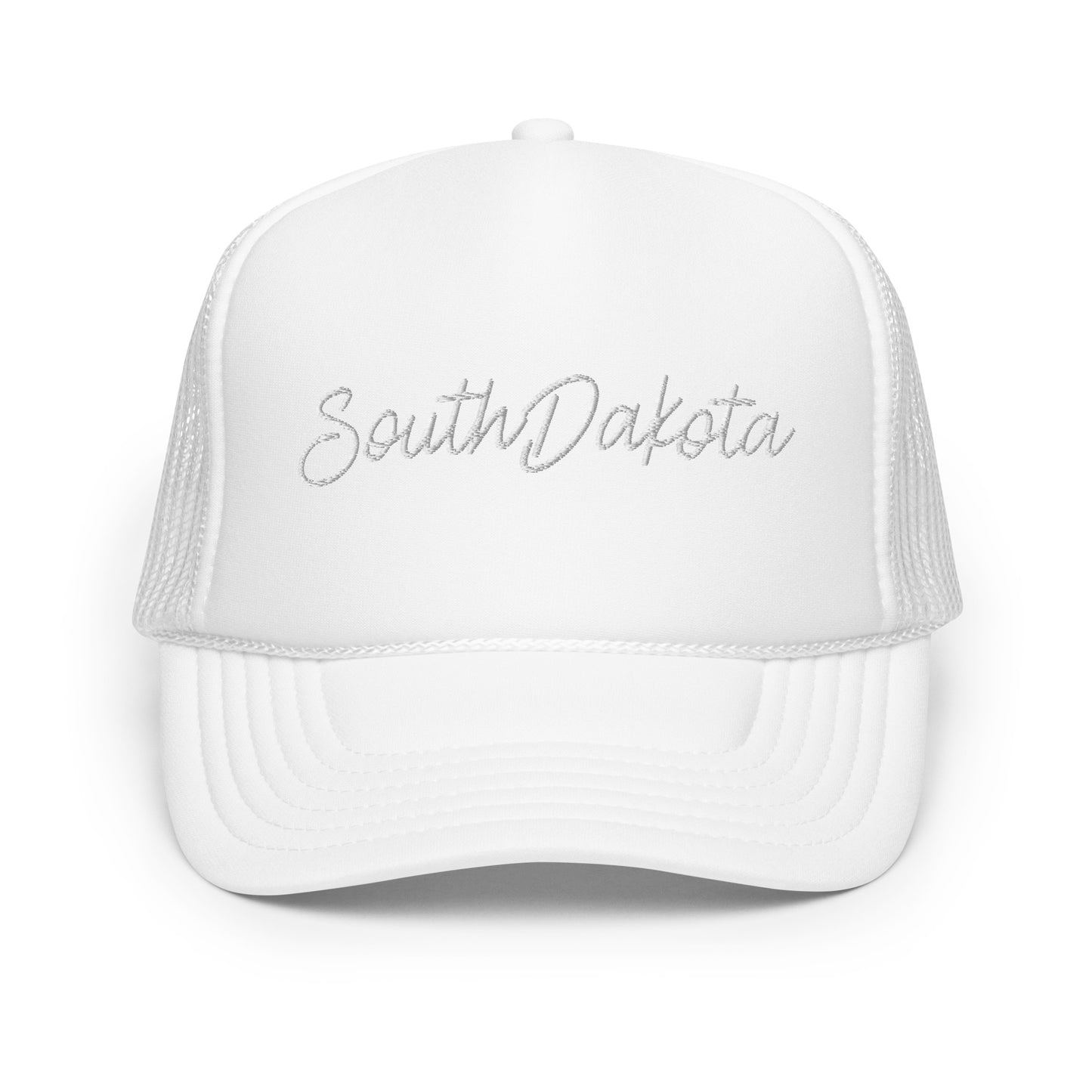 South Dakota Retro Script Foam 5 Panel A-Frame Snapback Trucker Hat