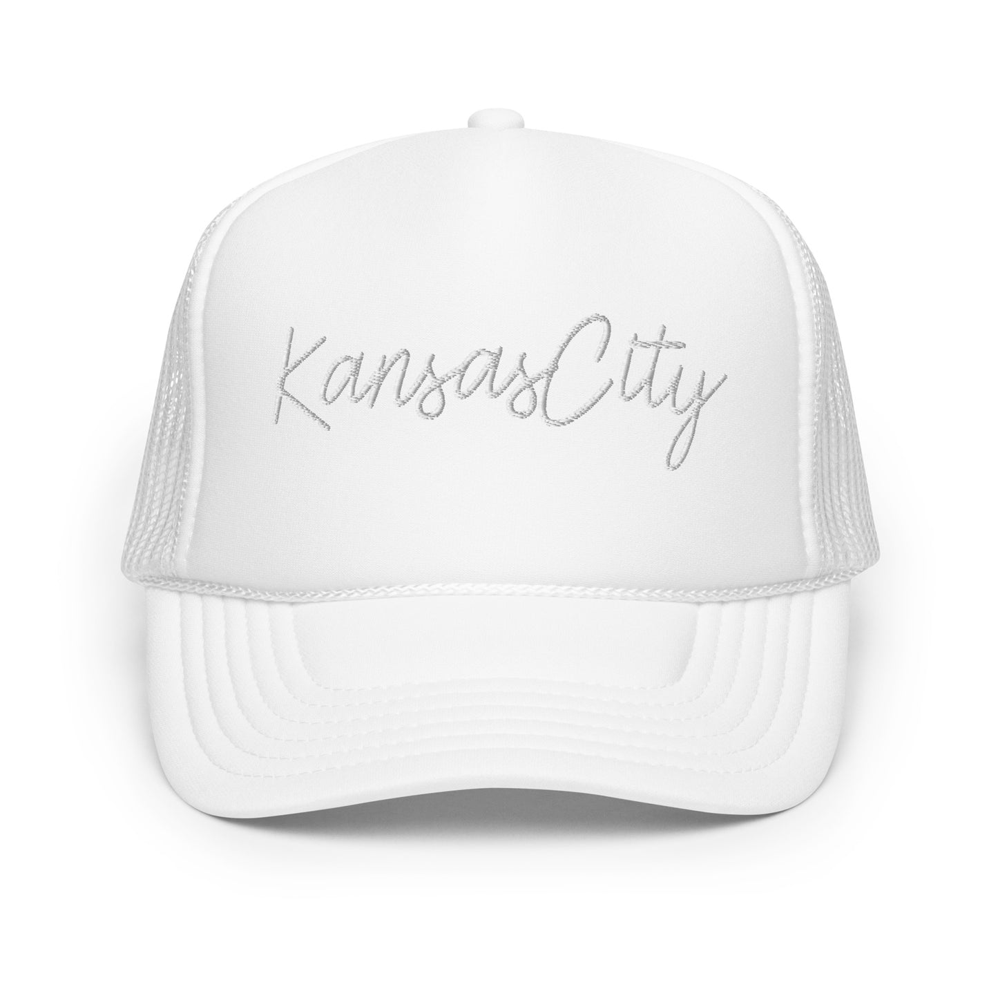 Kansas City Retro Script Foam 5 Panel A-Frame Snapback Trucker Hat