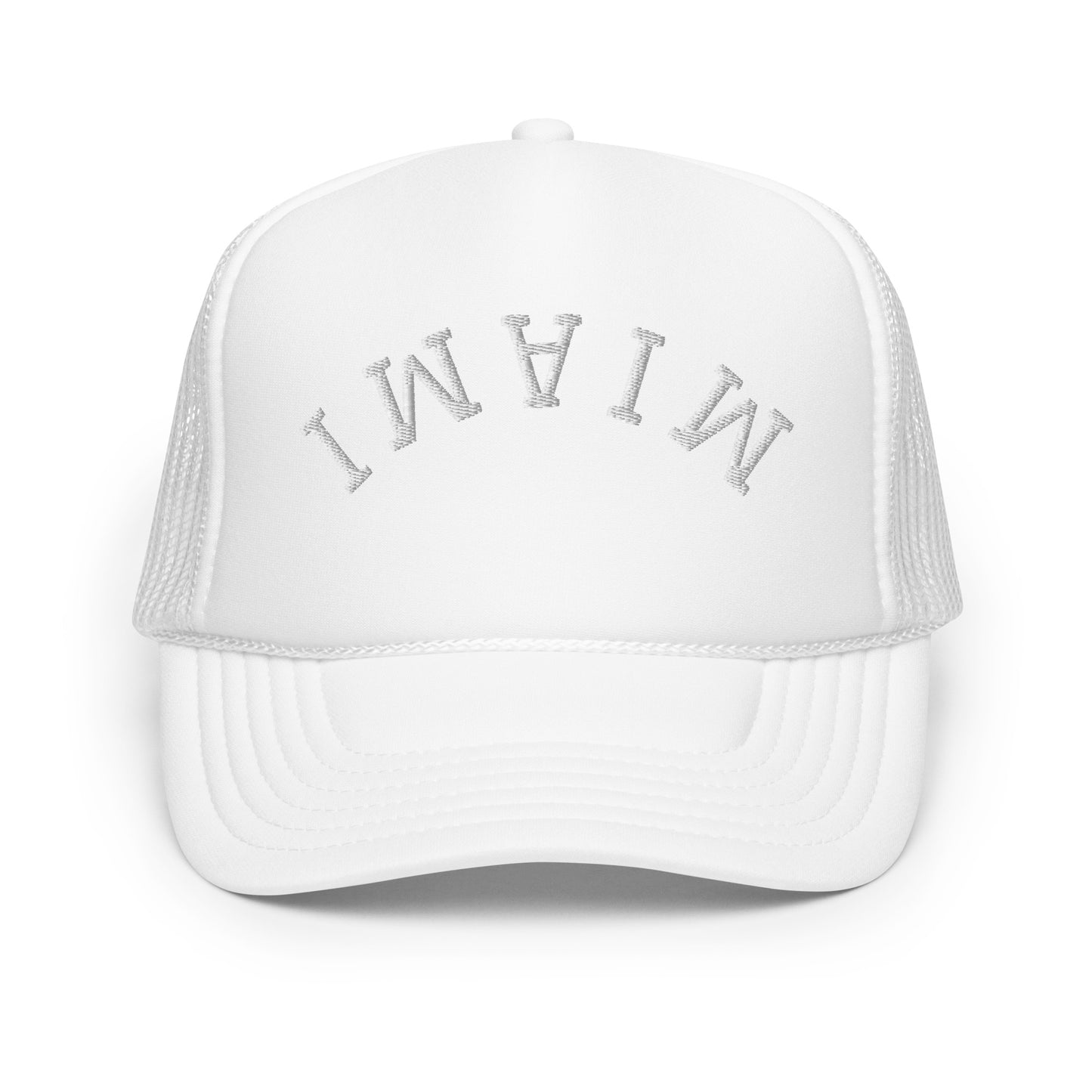 Miami Upside Down Arch Foam 5 Panel A-Frame Snapback Trucker Hat