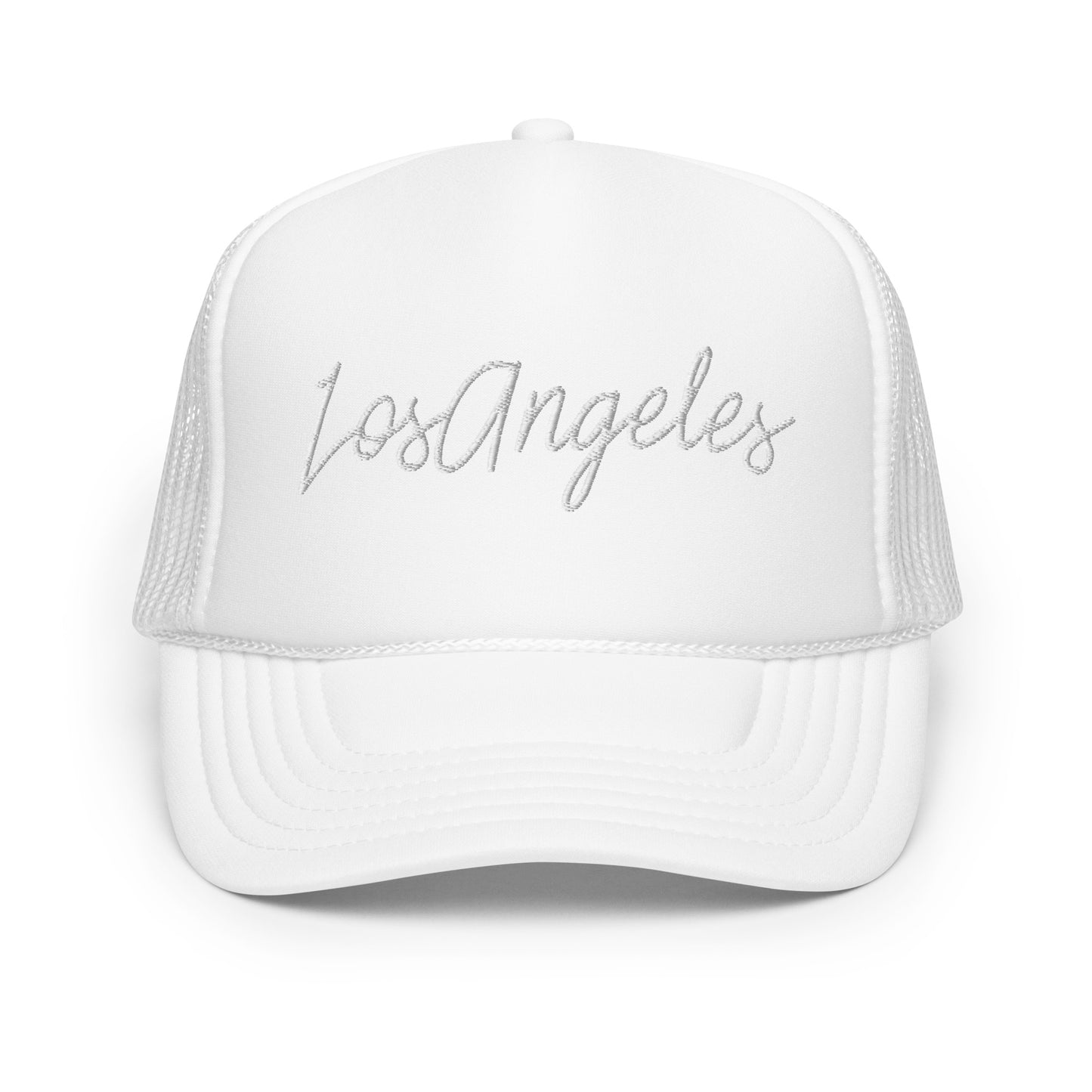Los Angeles Retro Script Foam 5 Panel A-Frame Snapback Trucker Hat