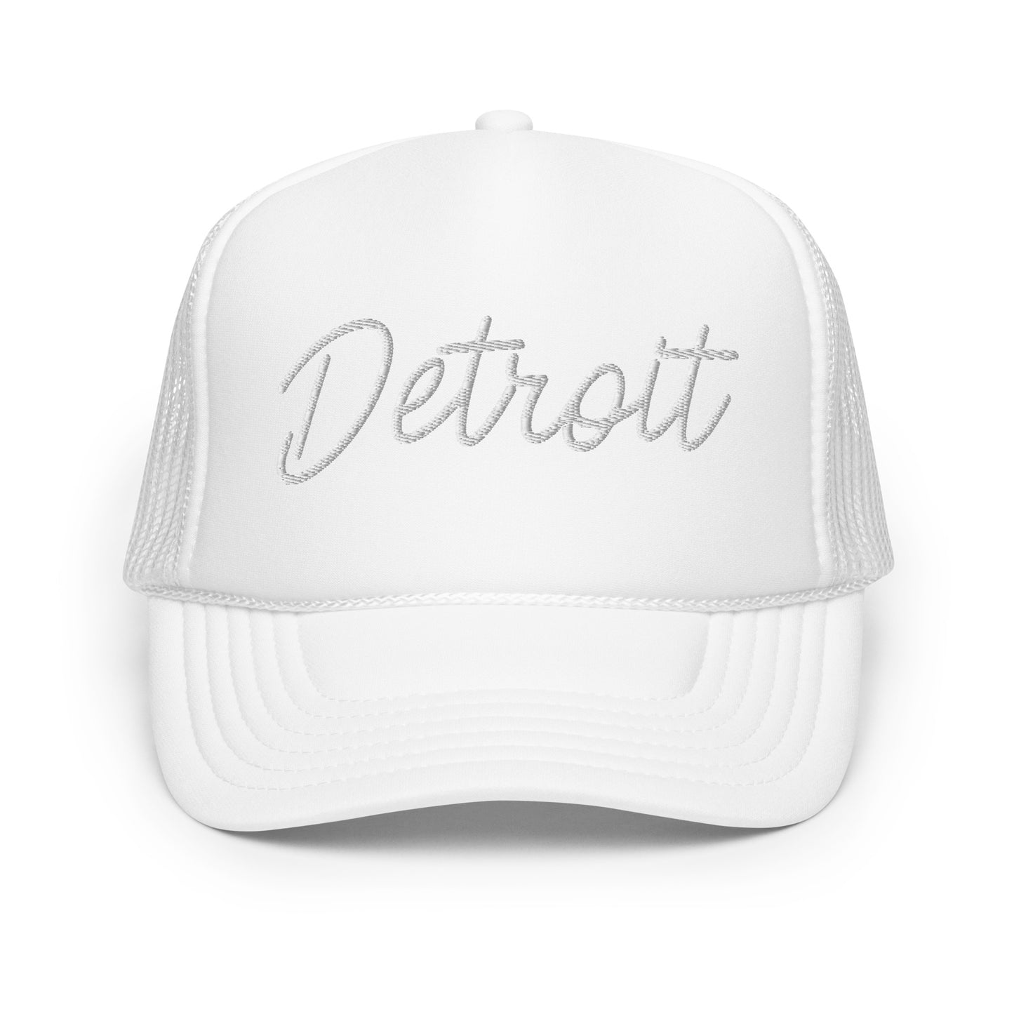 Detroit Retro Script Foam 5 Panel A-Frame Snapback Trucker Hat