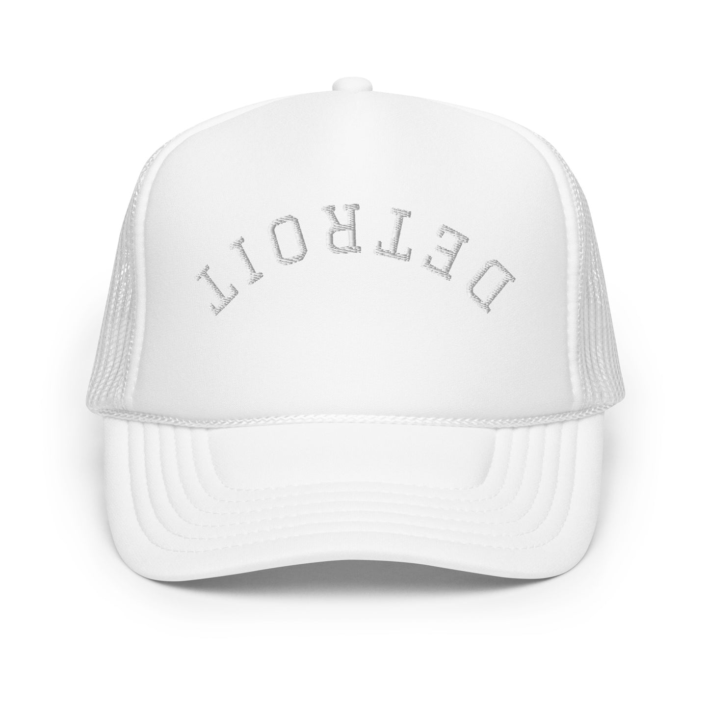 Detroit Upside Down Arch Foam 5 Panel A-Frame Snapback Trucker Hat