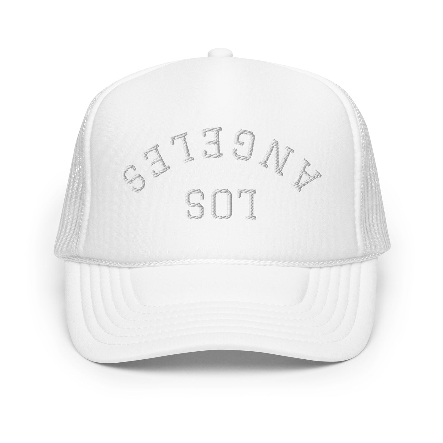 Los Angeles Upside Down Arch Foam 5 Panel A-Frame Snapback Trucker Hat