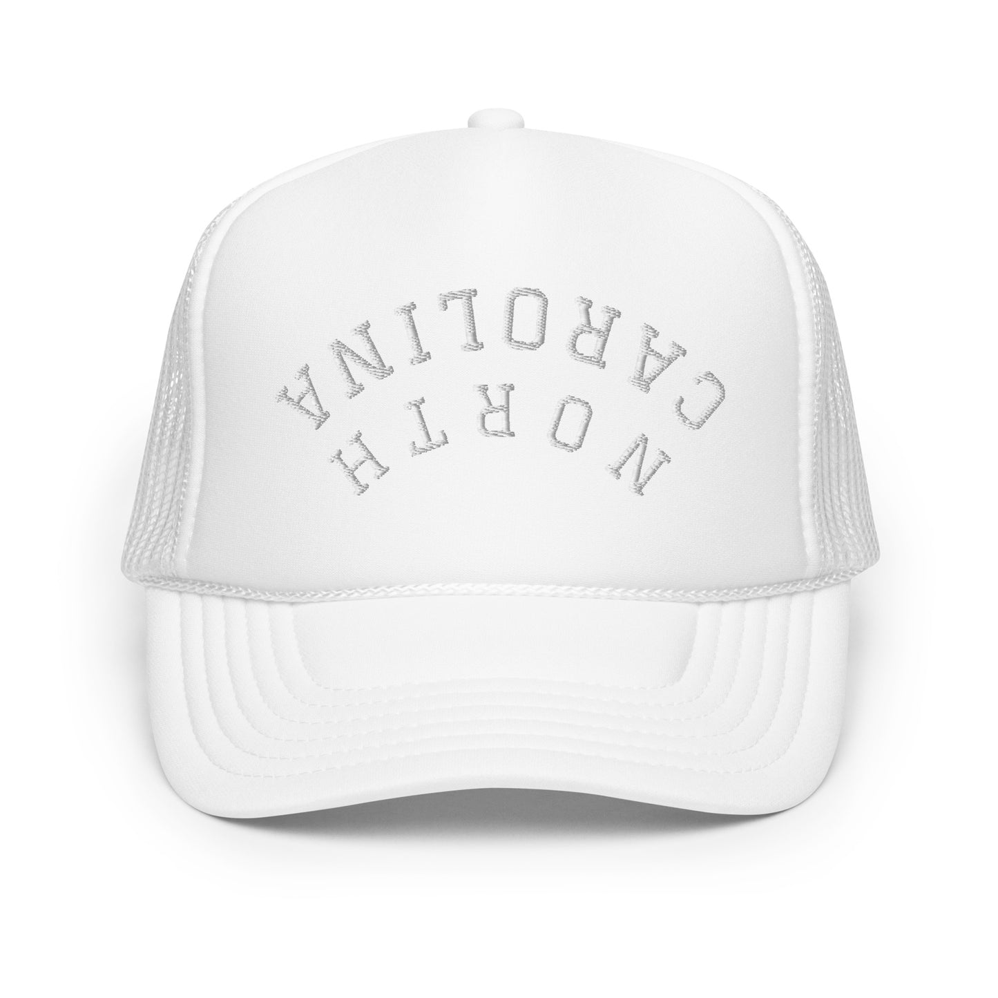 North Carolina Upside Down Arch Foam 5 Panel A-Frame Snapback Trucker Hat