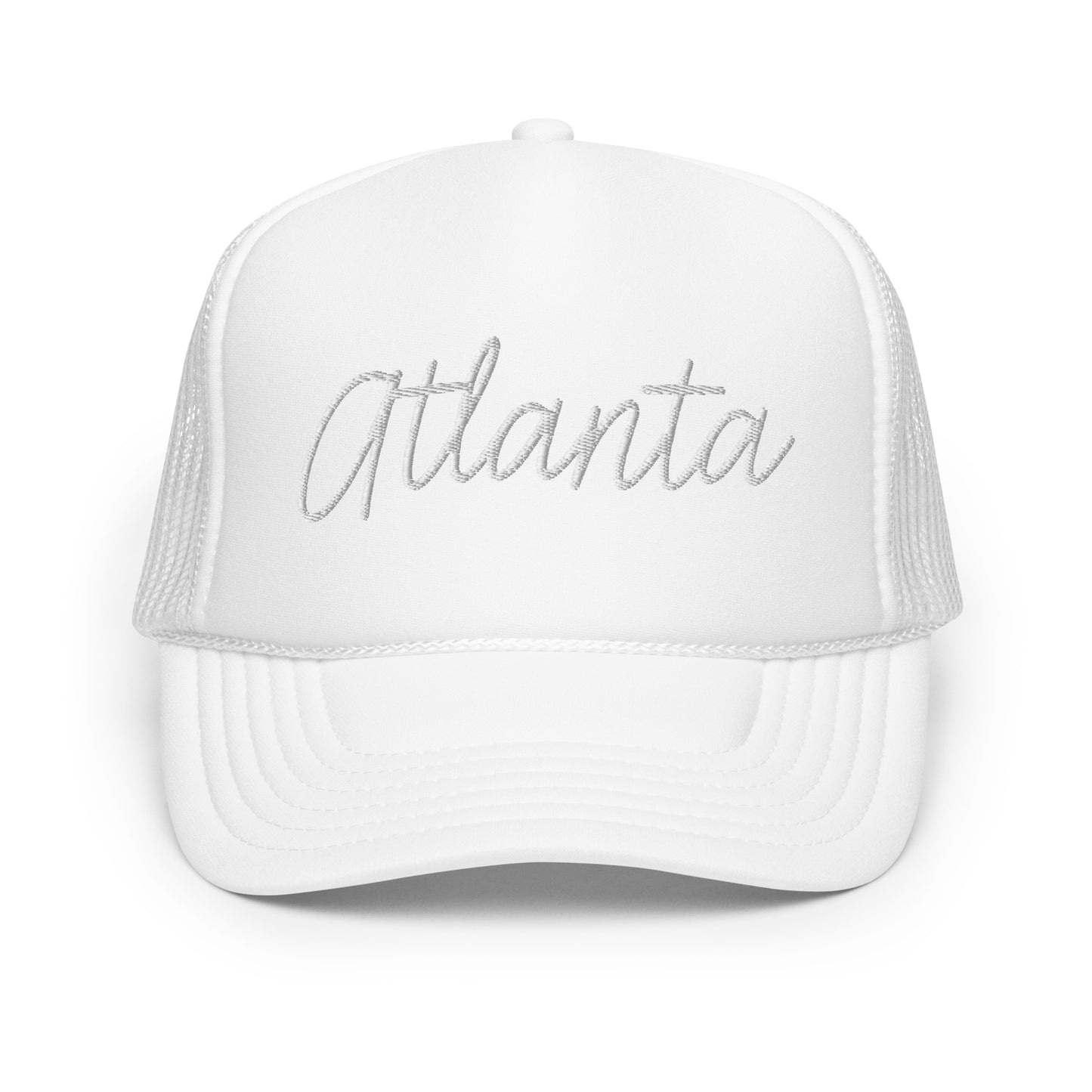 Atlanta Retro Script Foam 5 Panel A-Frame Snapback Trucker Hat