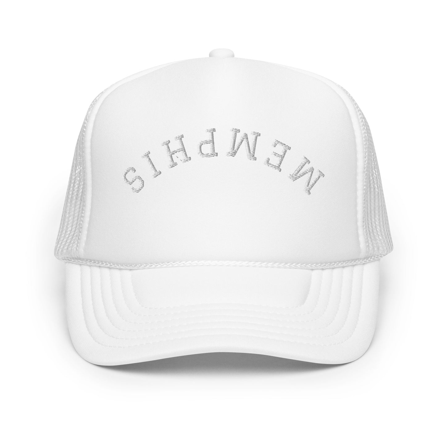 Memphis Upside Down Arch Foam 5 Panel A-Frame Snapback Trucker Hat